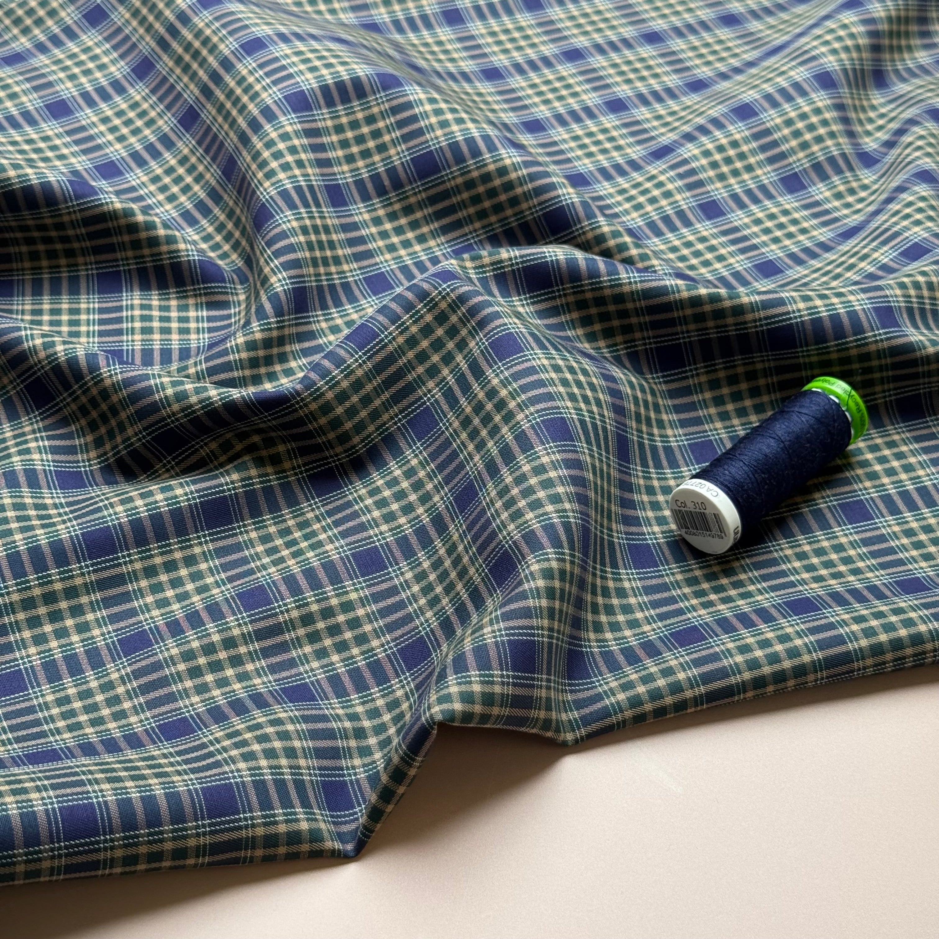 Ex-Designer Deadstock Yarn Dyed Checks Fine Cotton Fabric