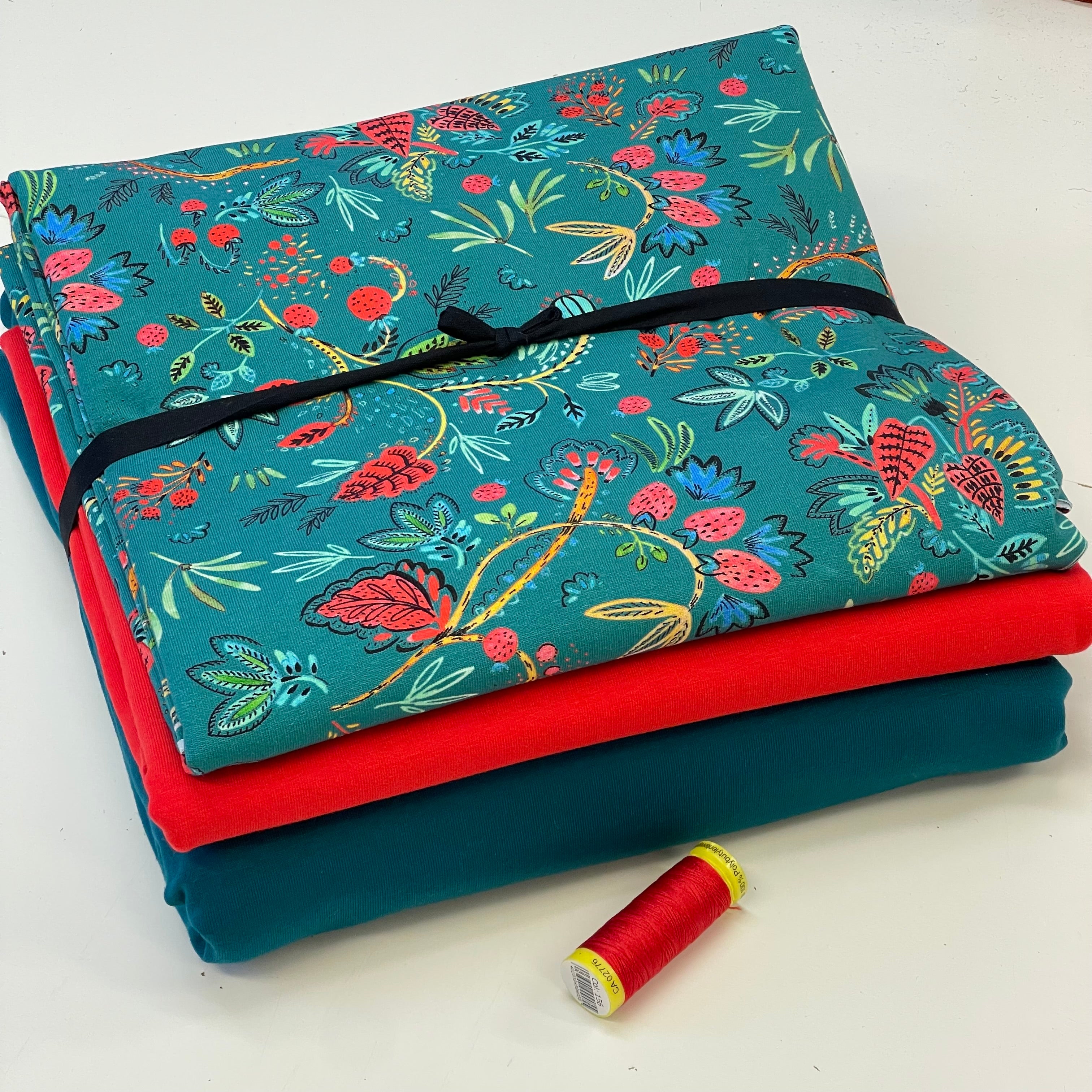 Colour Bundles - Paisley Strawberry Cotton Jersey Fabrics