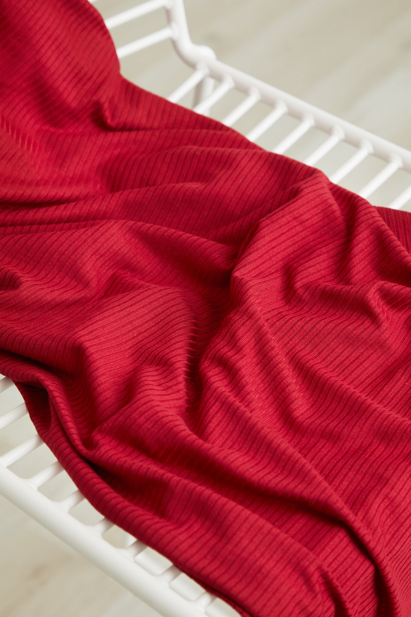 Derby Ribbed Jersey Berry Red with TENCEL™ Modal Fibres