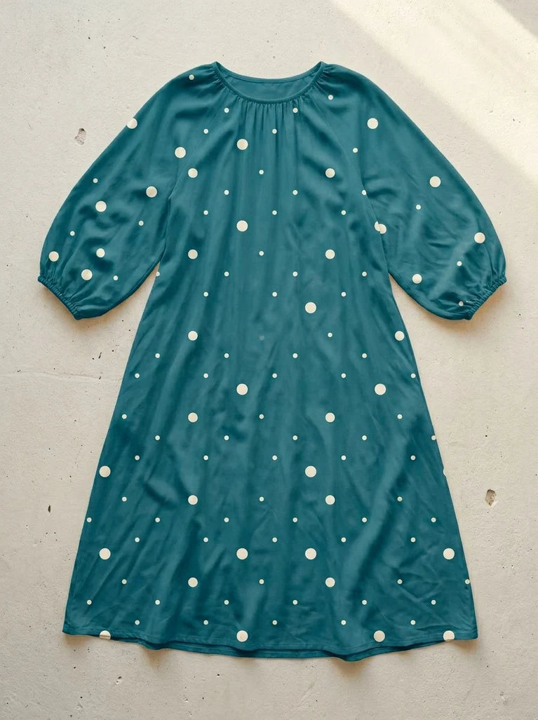 Mind The MAKER - Dainty Dot Teal Viscose Twill with LENZING™ ECOVERO™ fibres