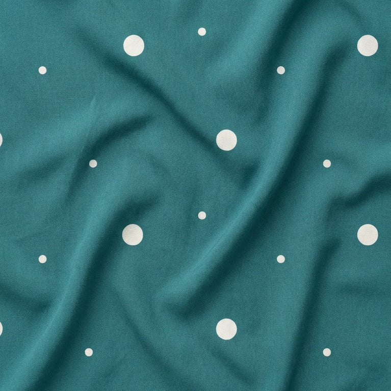 Mind The MAKER - Dainty Dot Teal Viscose Twill with LENZING™ ECOVERO™ fibres