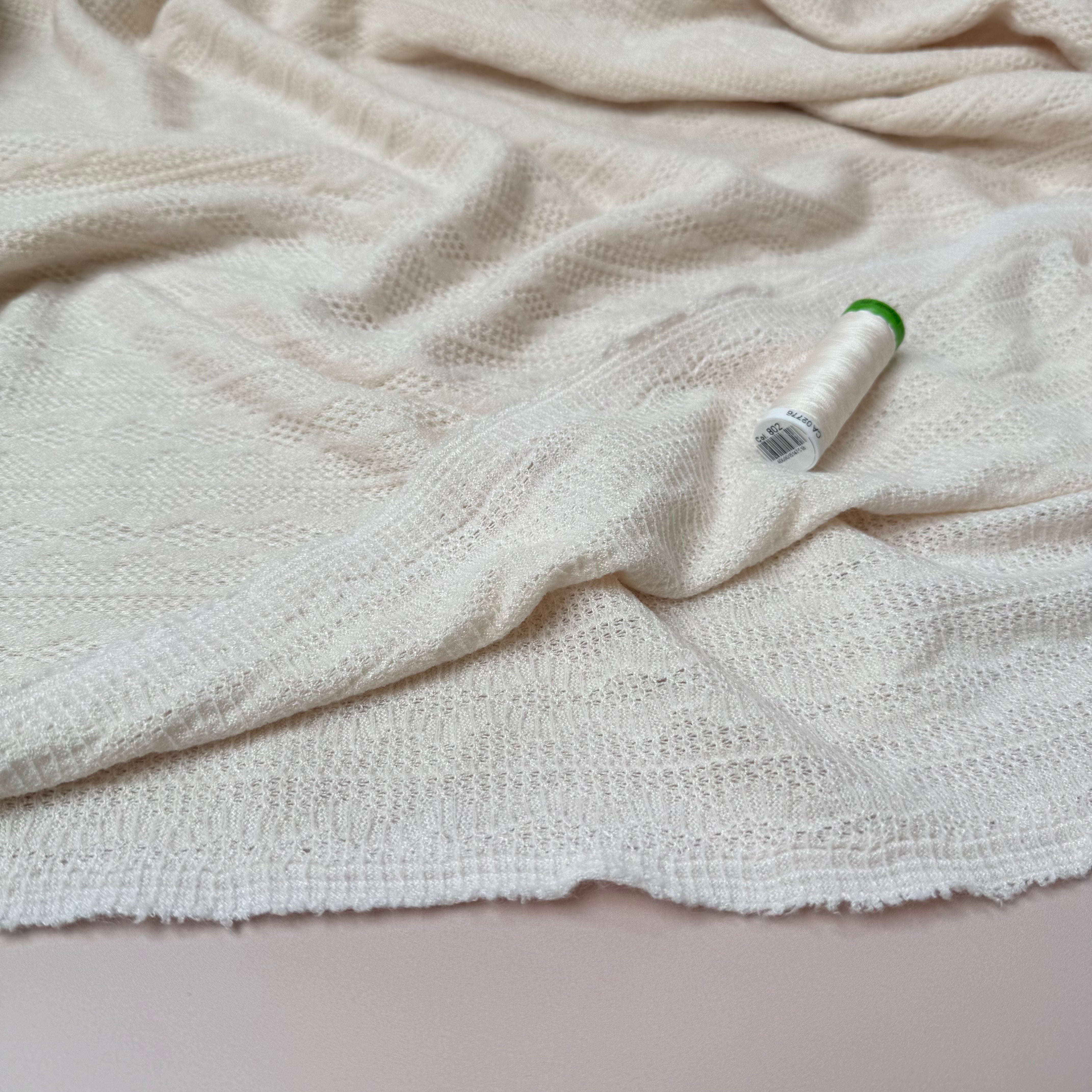 Lace Viscose Blend Sweater Knit in Off-White