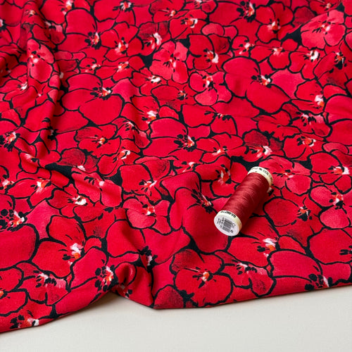 Bold Poppies Viscose Jersey Fabric