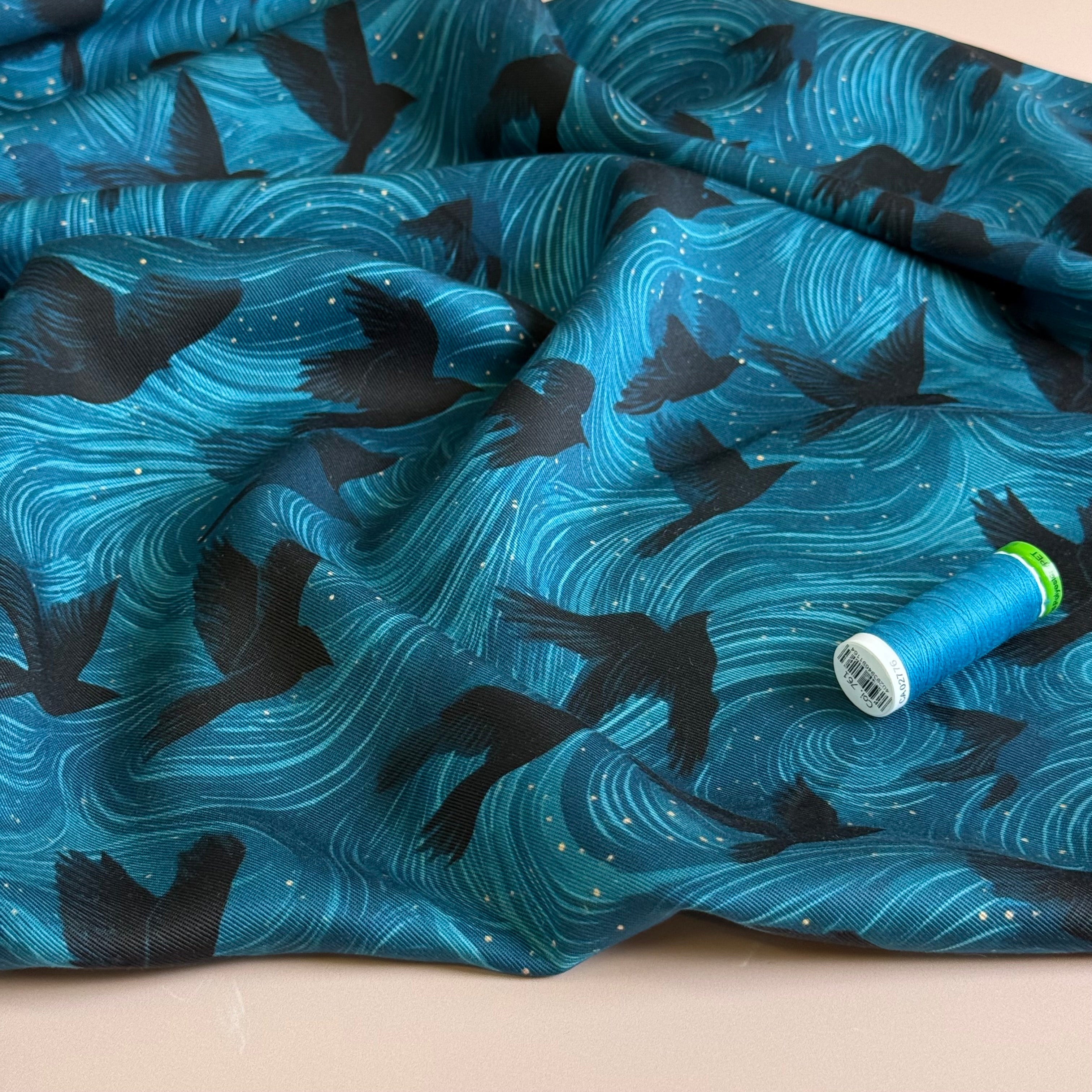 Flying Birds Lyocell Twill Fabric