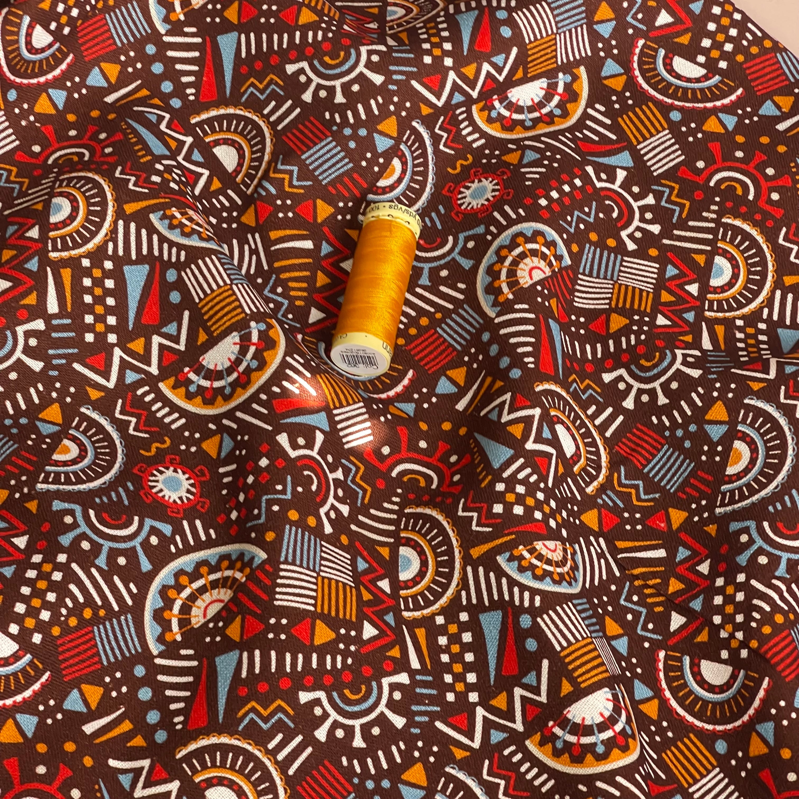 Fun Shapes Viscose Linen Fabric