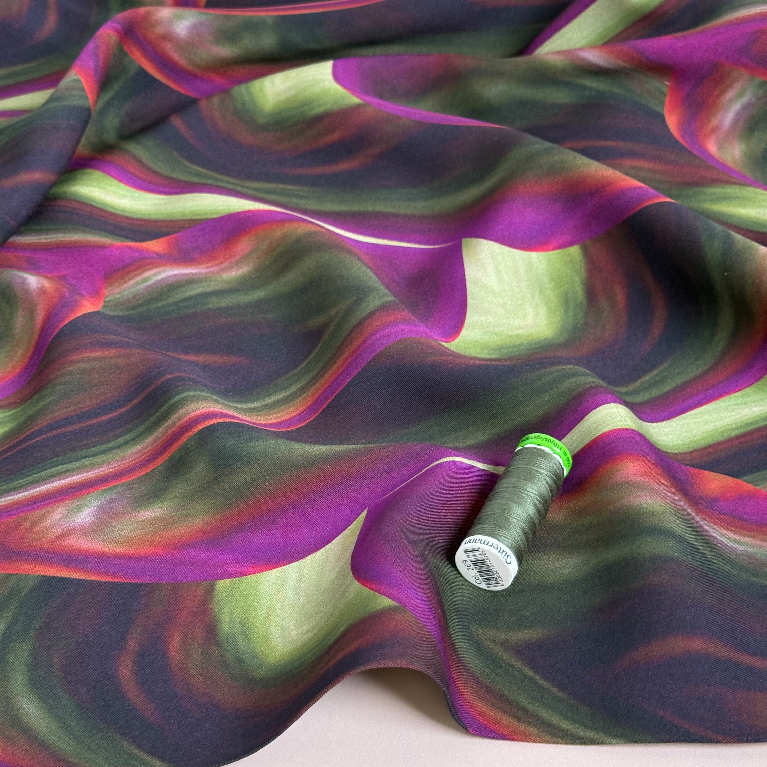 Swirly Leaves Viscose Twill with LENZING™ ECOVERO™ fibres