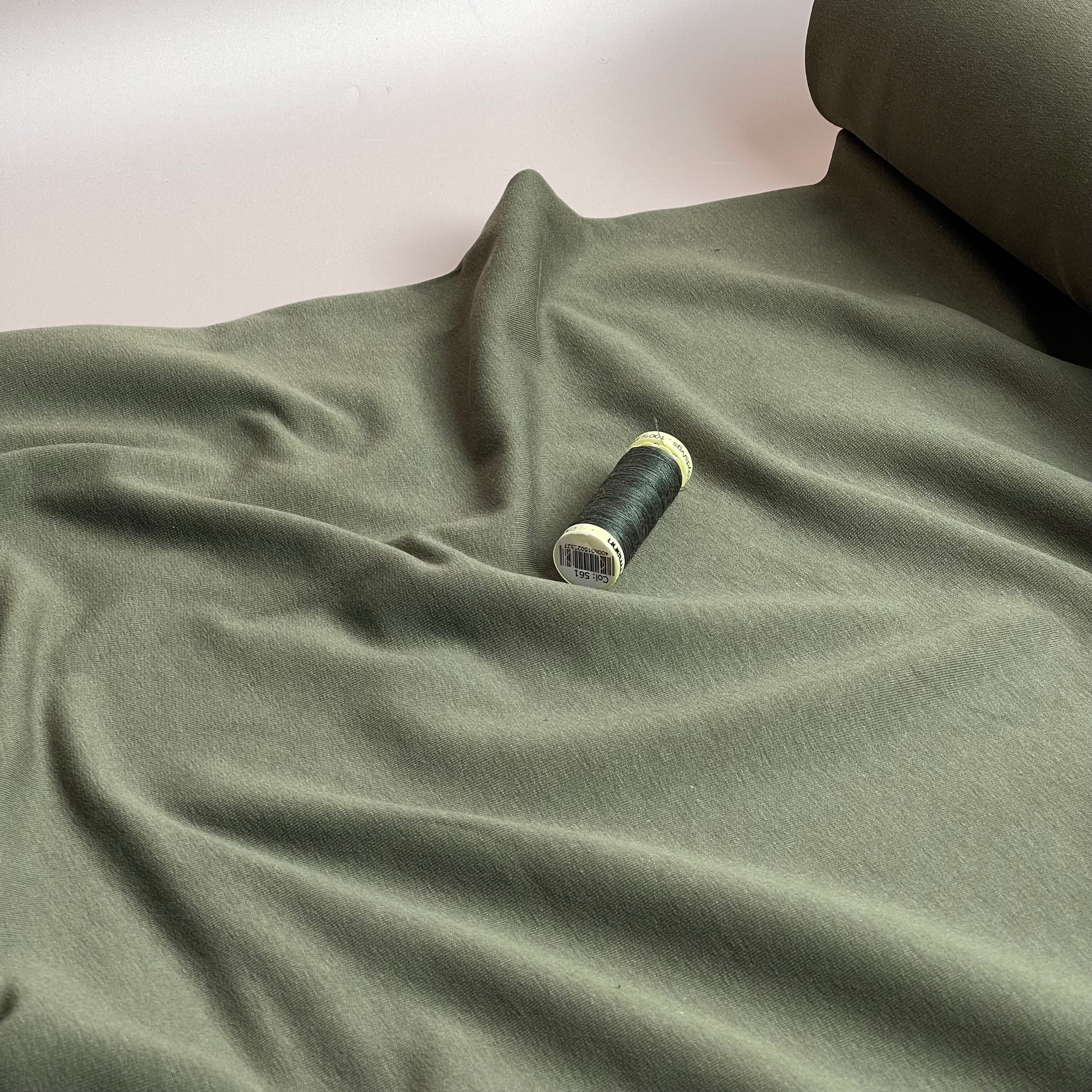 Brushed Cotton Sweat-shirting in Burnt Olive