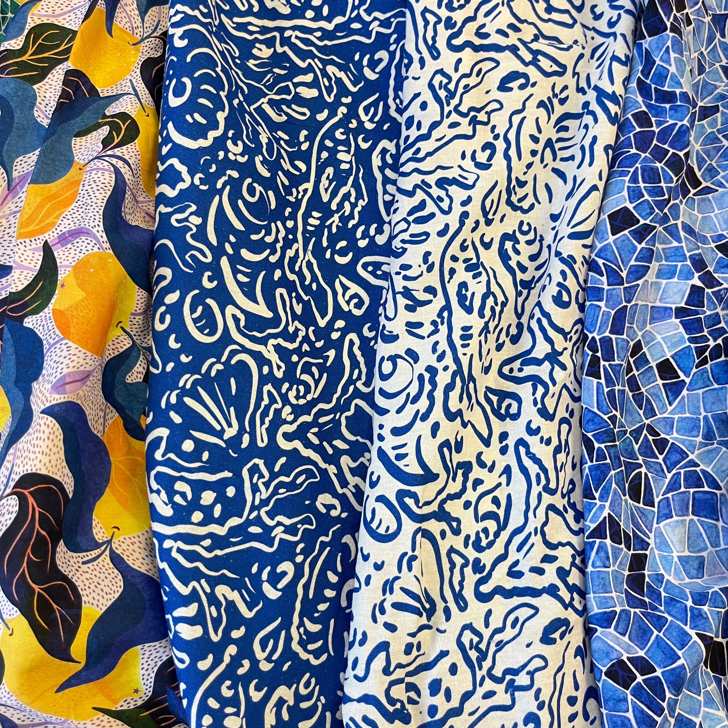 Adventure - Sealife Blue Linen Viscose Blend Fabric