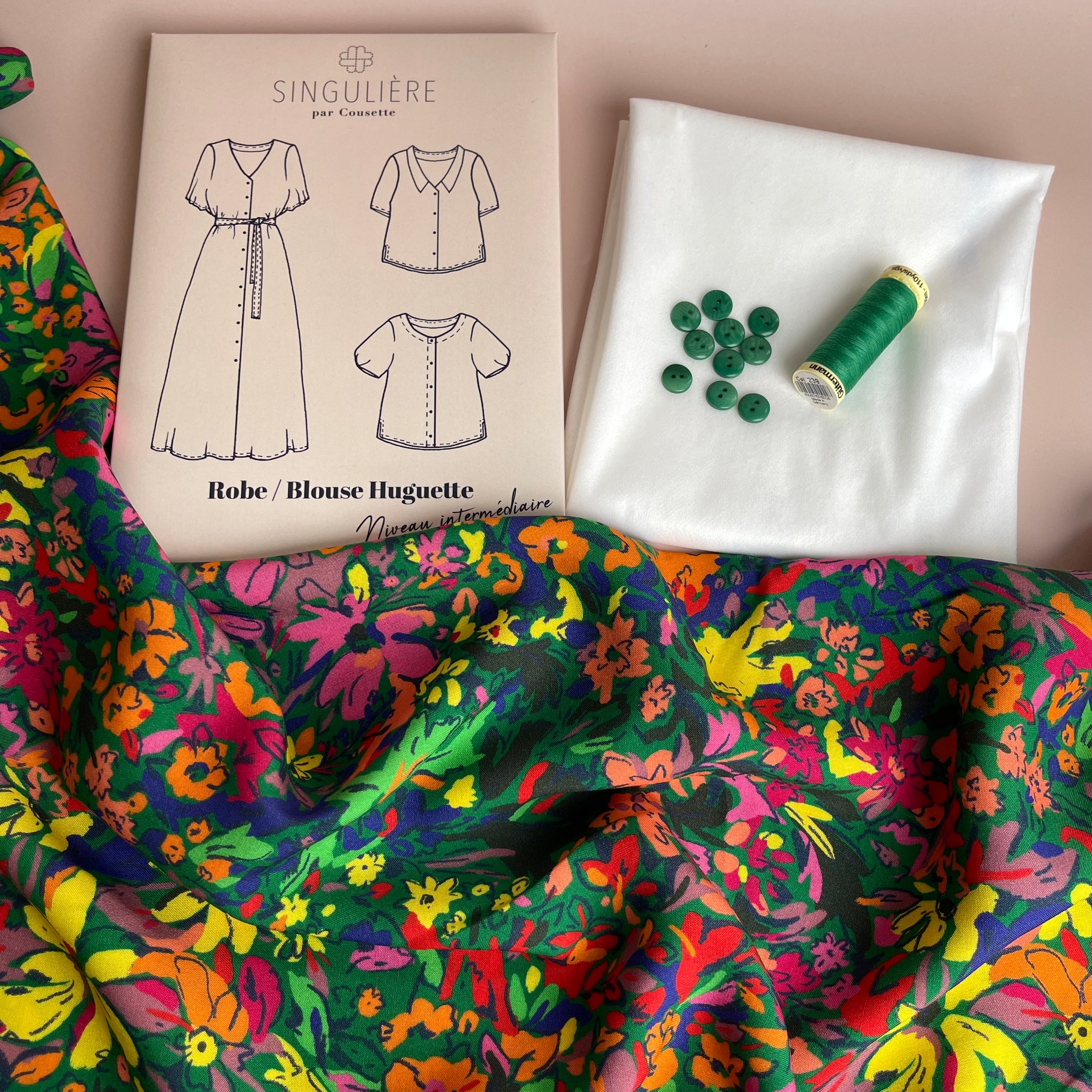 Sewing Kit - Cousette Huguette Dress and Blouse in Cleo Spring Green