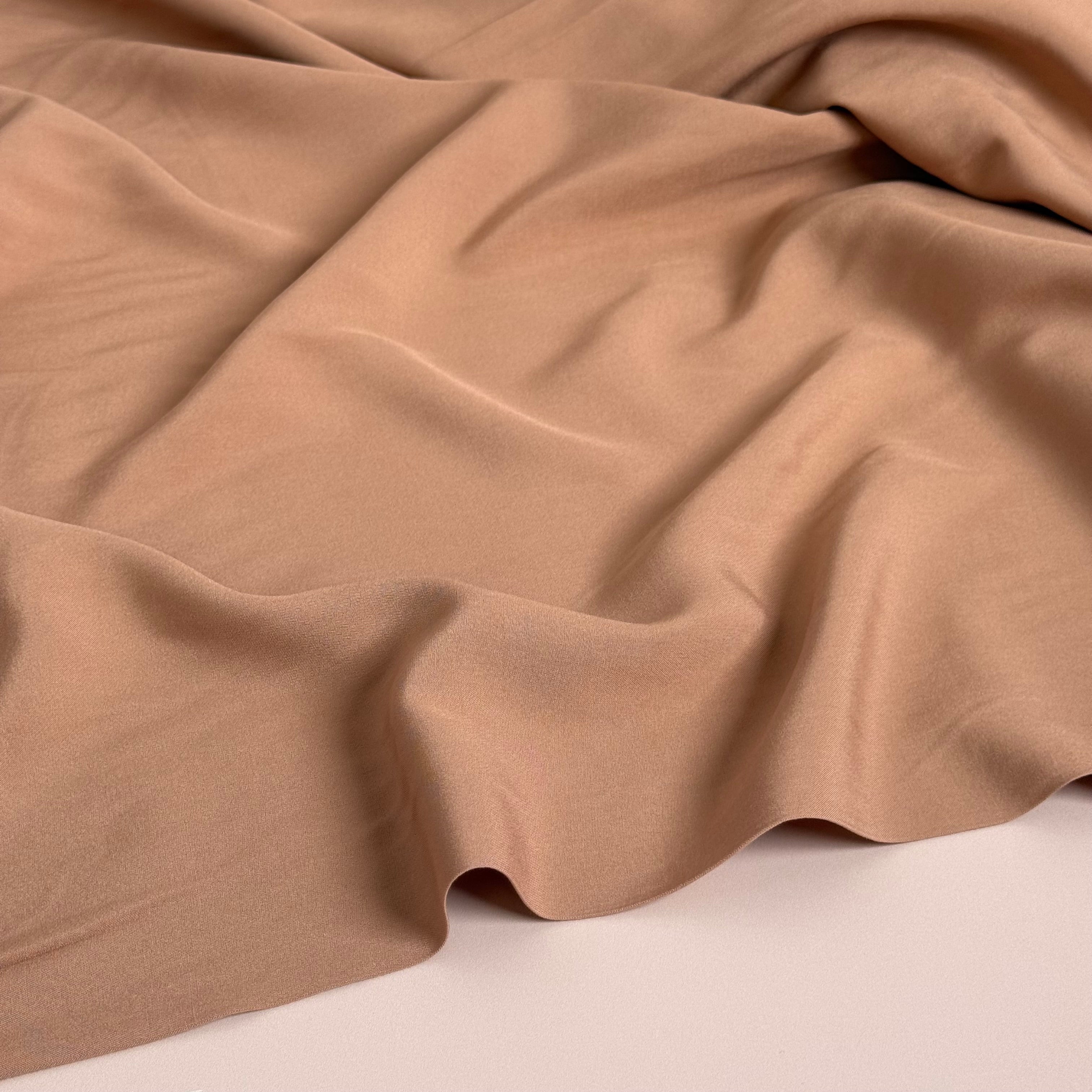 Elegance Mocha Plain ECOVERO Viscose Fabric