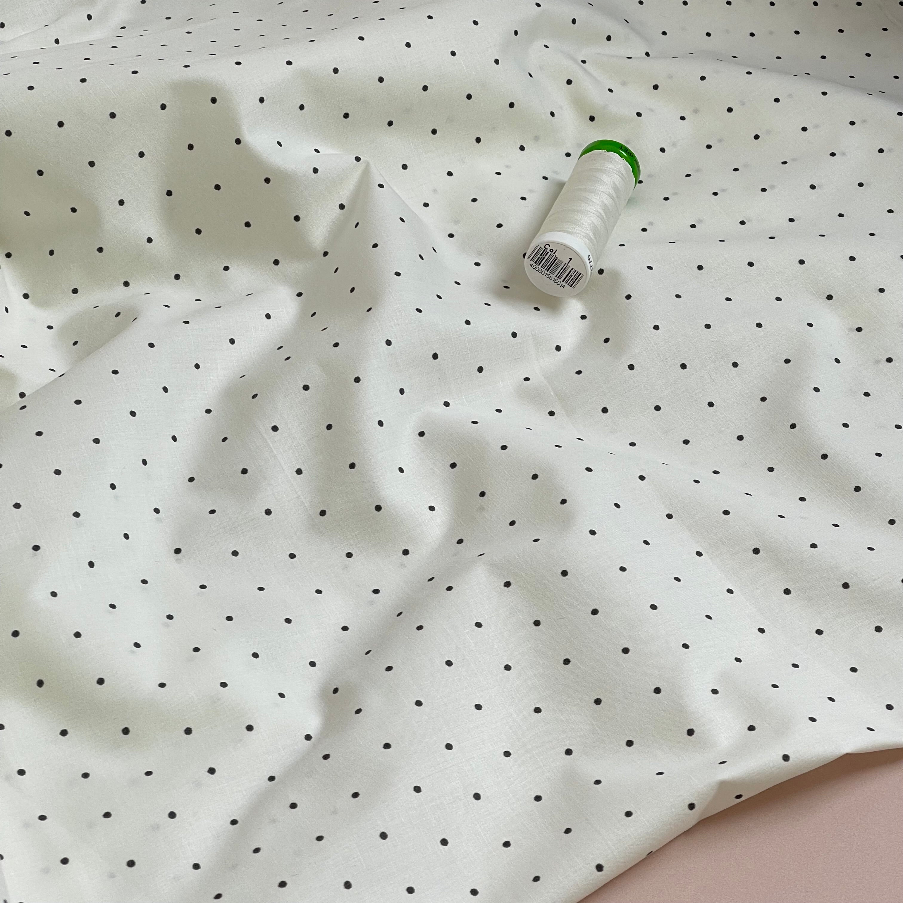 Ex-Designer Deadstock - Micro Polka Dot Cotton Poplin Fabric