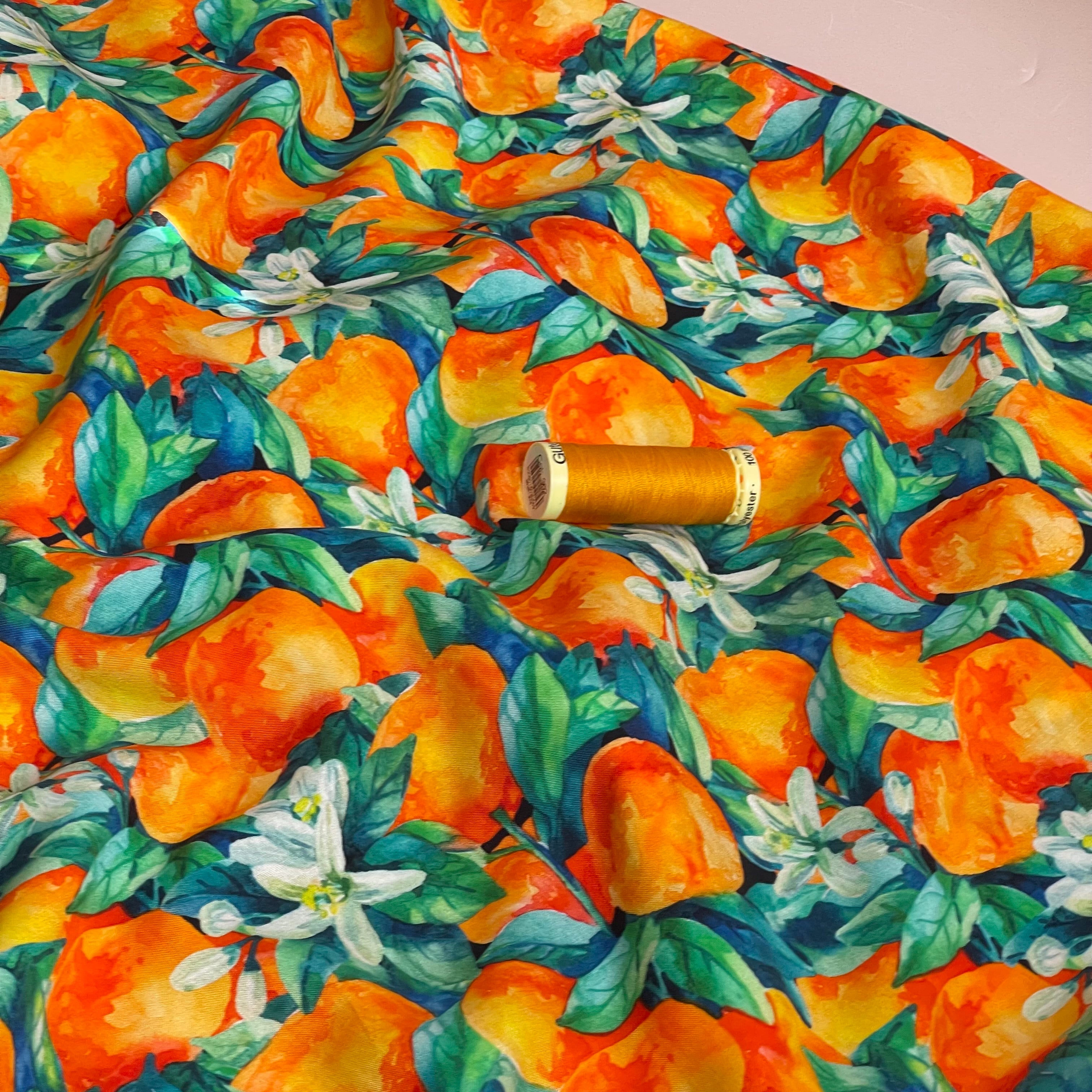 Citrus in Bloom Viscose Poplin Fabric