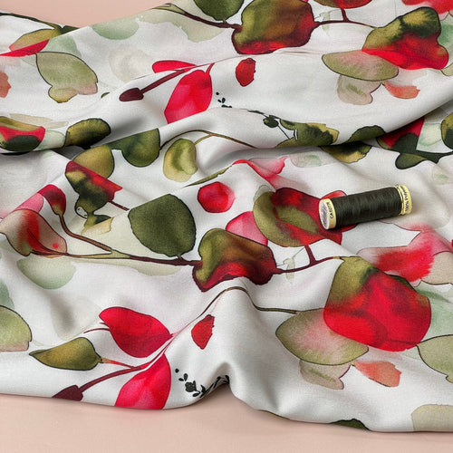 Light & Lush - Eucalyptus Leaves Viscose Twill Fabric