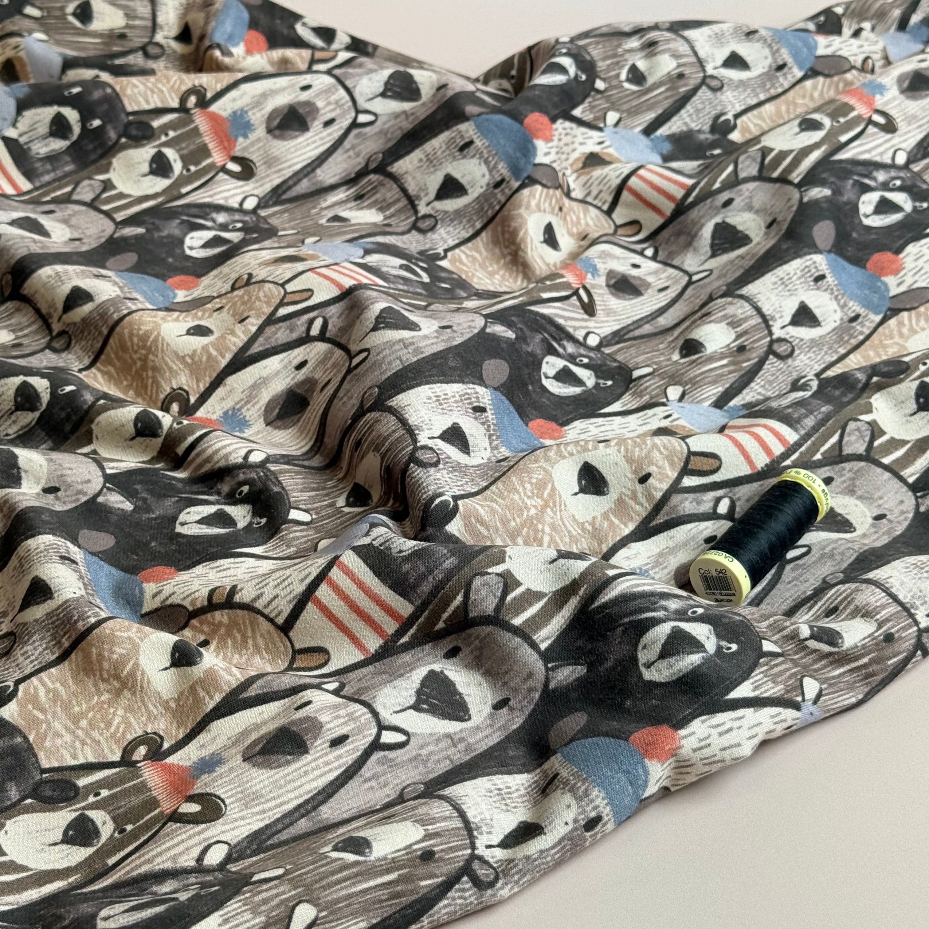 Bears  Peach Soft Cotton Sweat-shirting