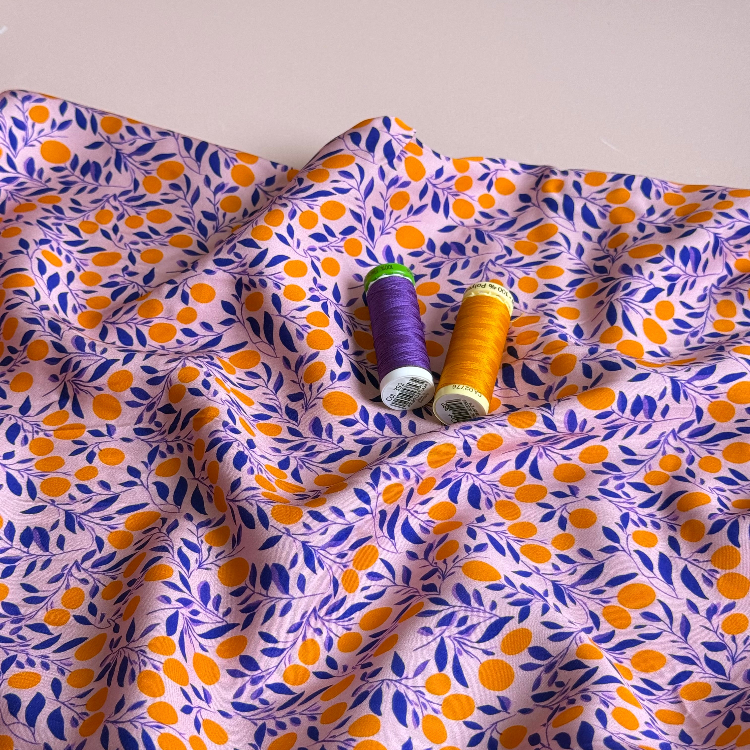 Petite Citrus Viscose Sateen Fabric