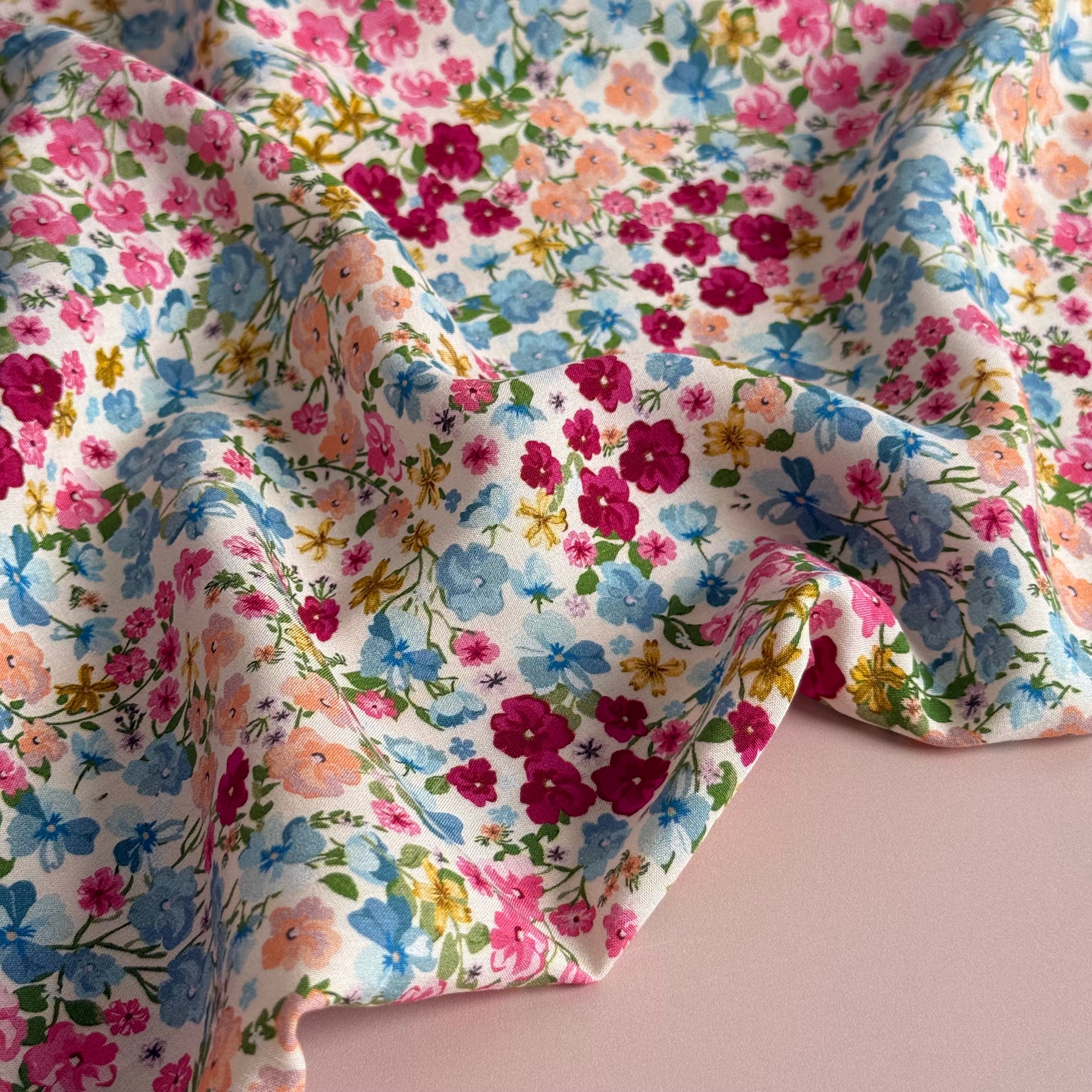 Ditsy Blooms Viscose Poplin Fabric