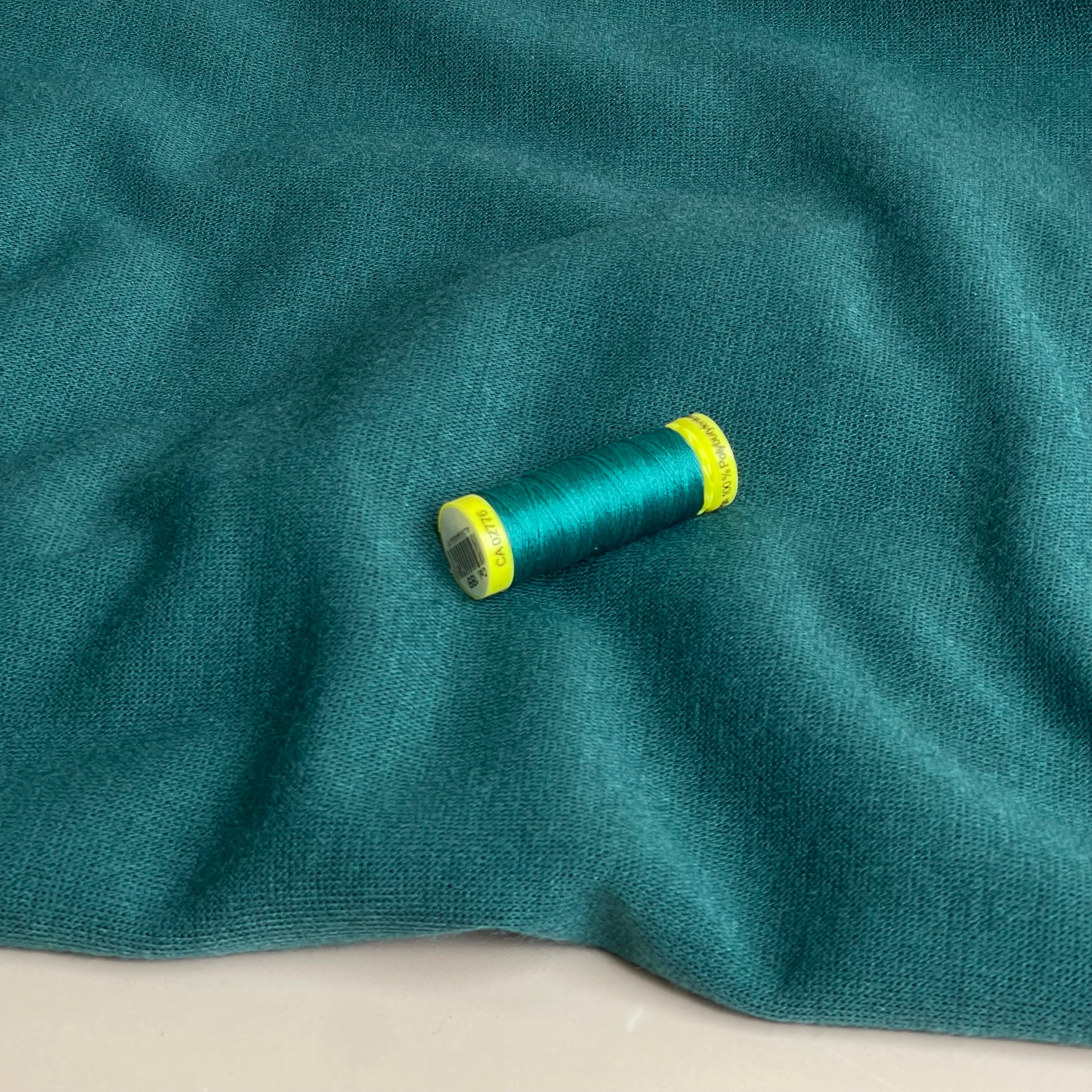 Soft Touch Viscose Blend Sweater Knit in Petrol
