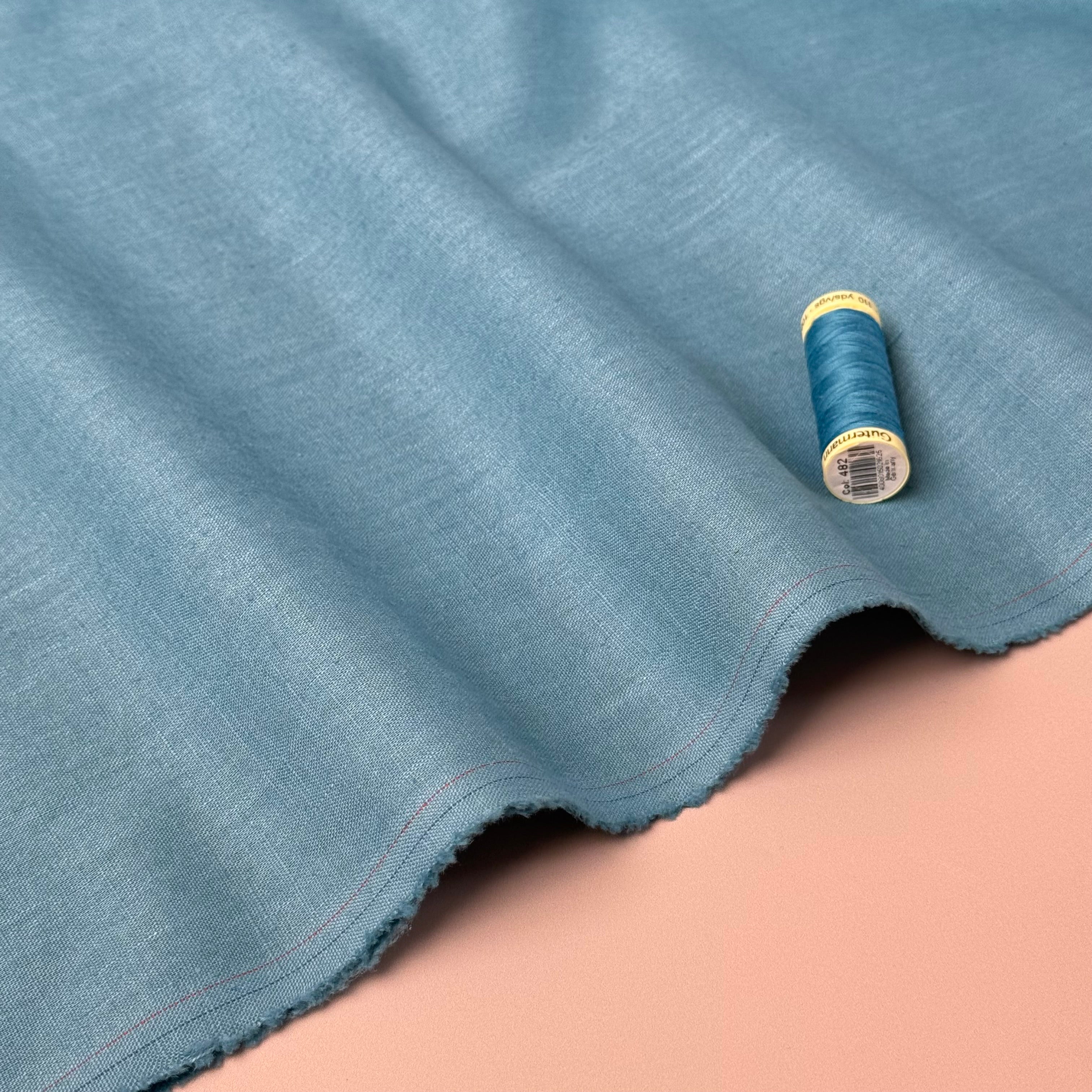 Breeze LIGHT Light Petrol - Enzyme Washed Linen Fabric