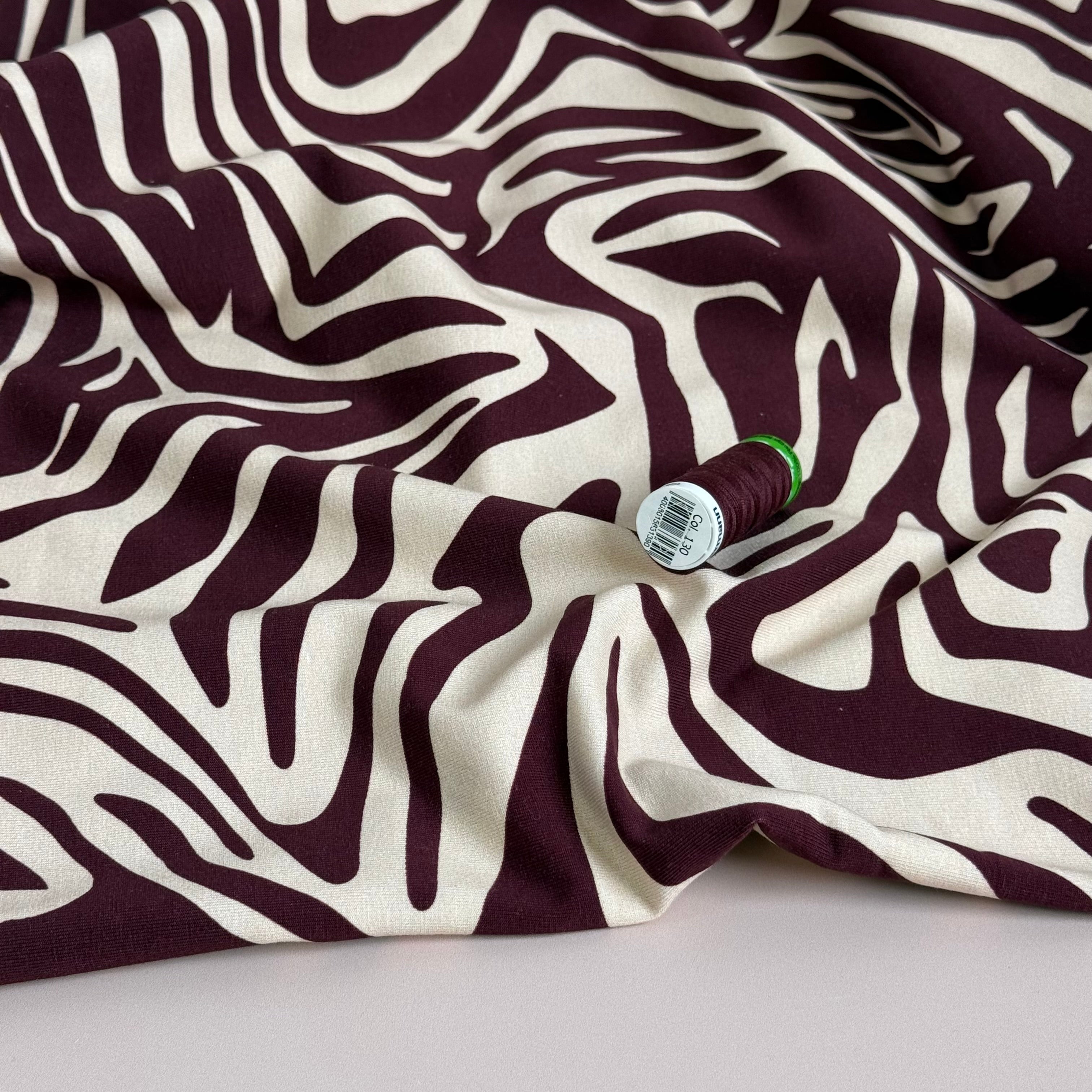 Danish Design - Zebra Bordeaux Cotton Jersey