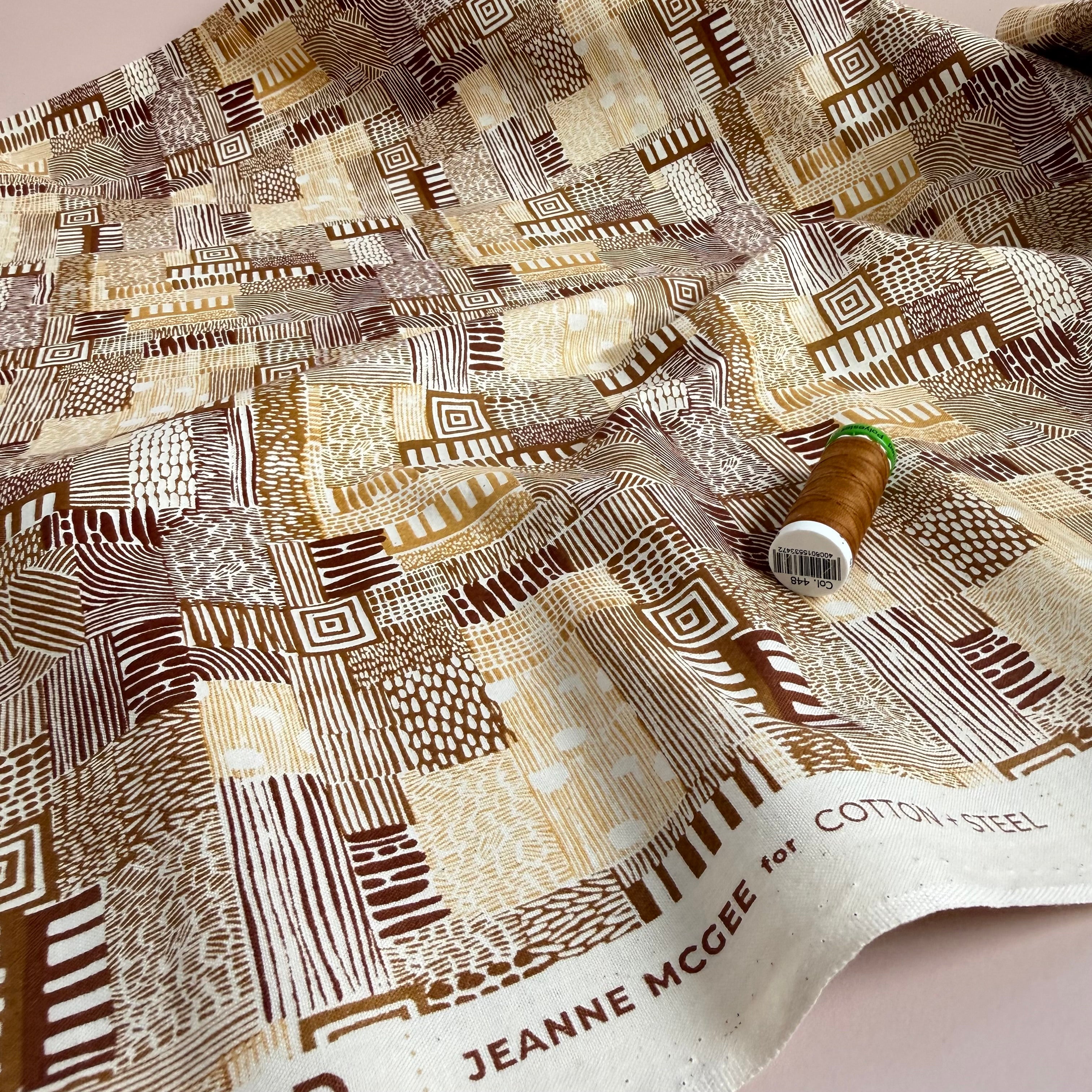 Cotton and Steel - Plots in Gold Sand Japanese Unbleached Cotton
