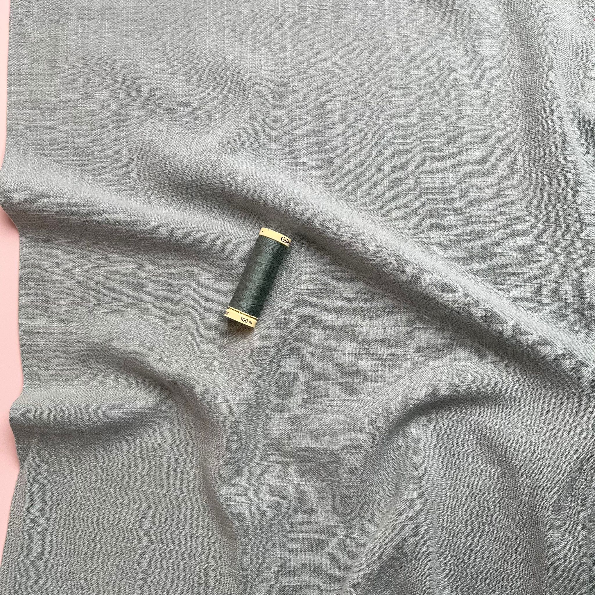 Flow Soft Sage Green Viscose Linen Blend Dress Fabric