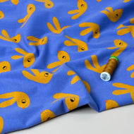 Bunnies on Blue GOTS Organic Cotton Jersey