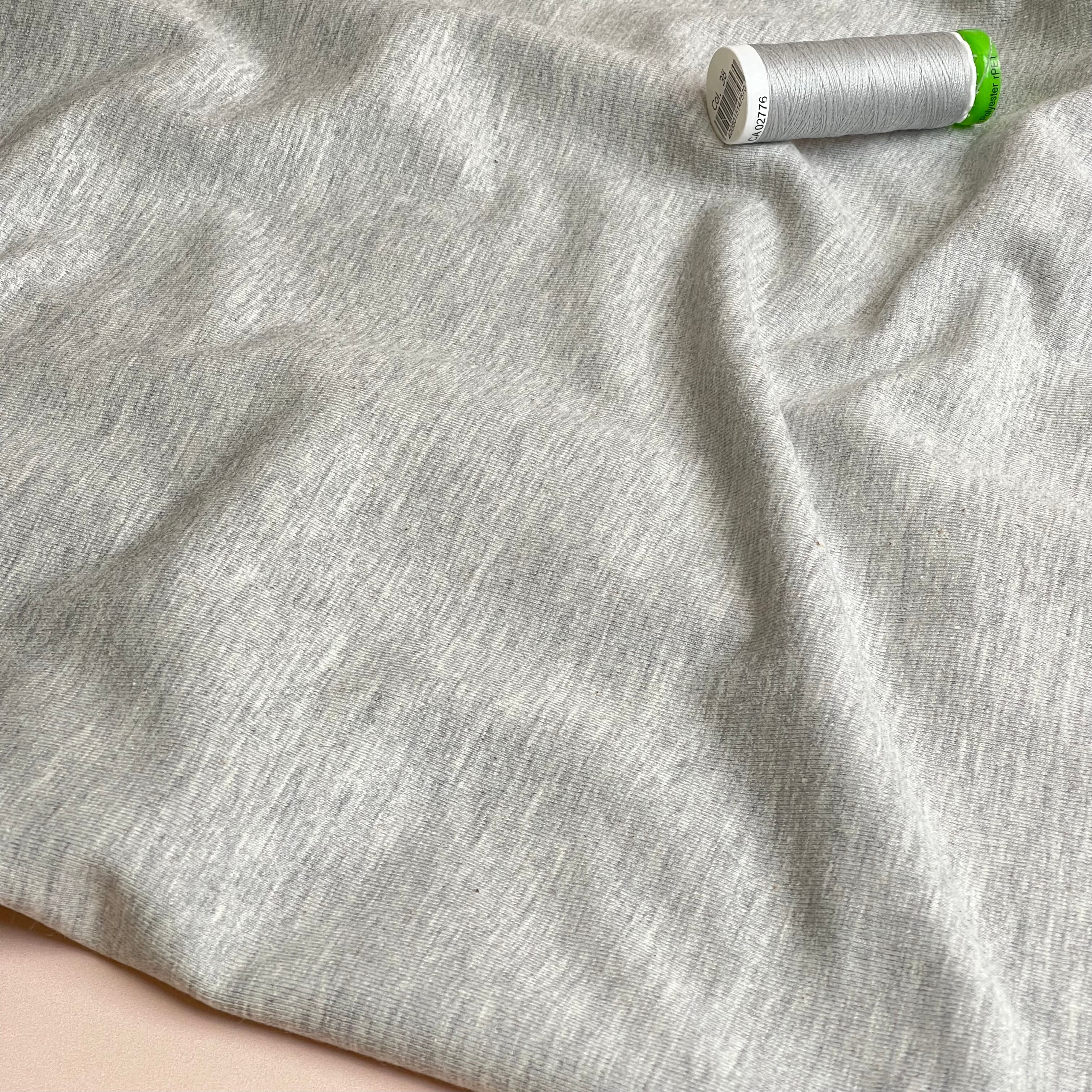 Essential Chic Grey Melange Plain Cotton Jersey Fabric