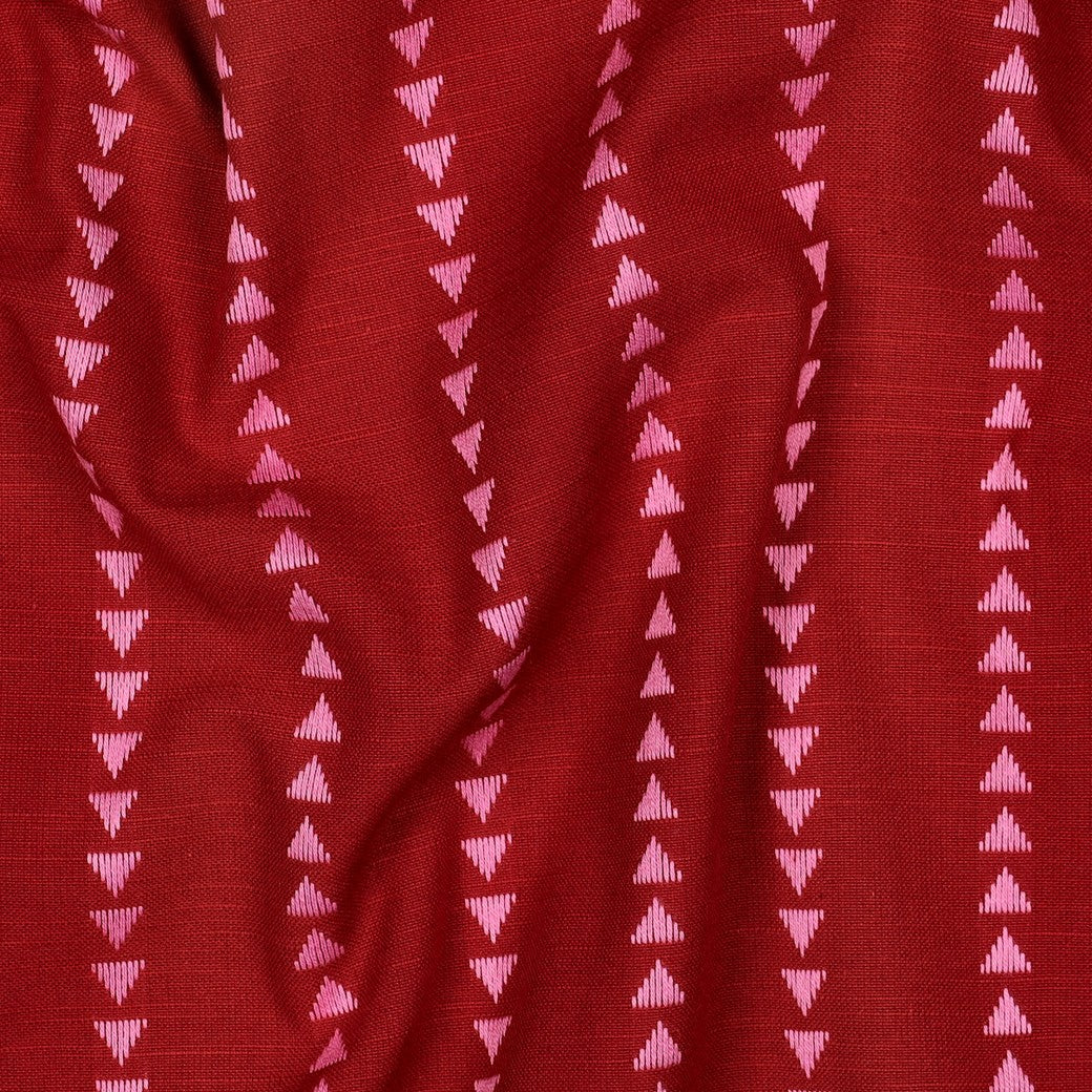 Boho Triangles Red Yarn Dyed Cotton Jacquard