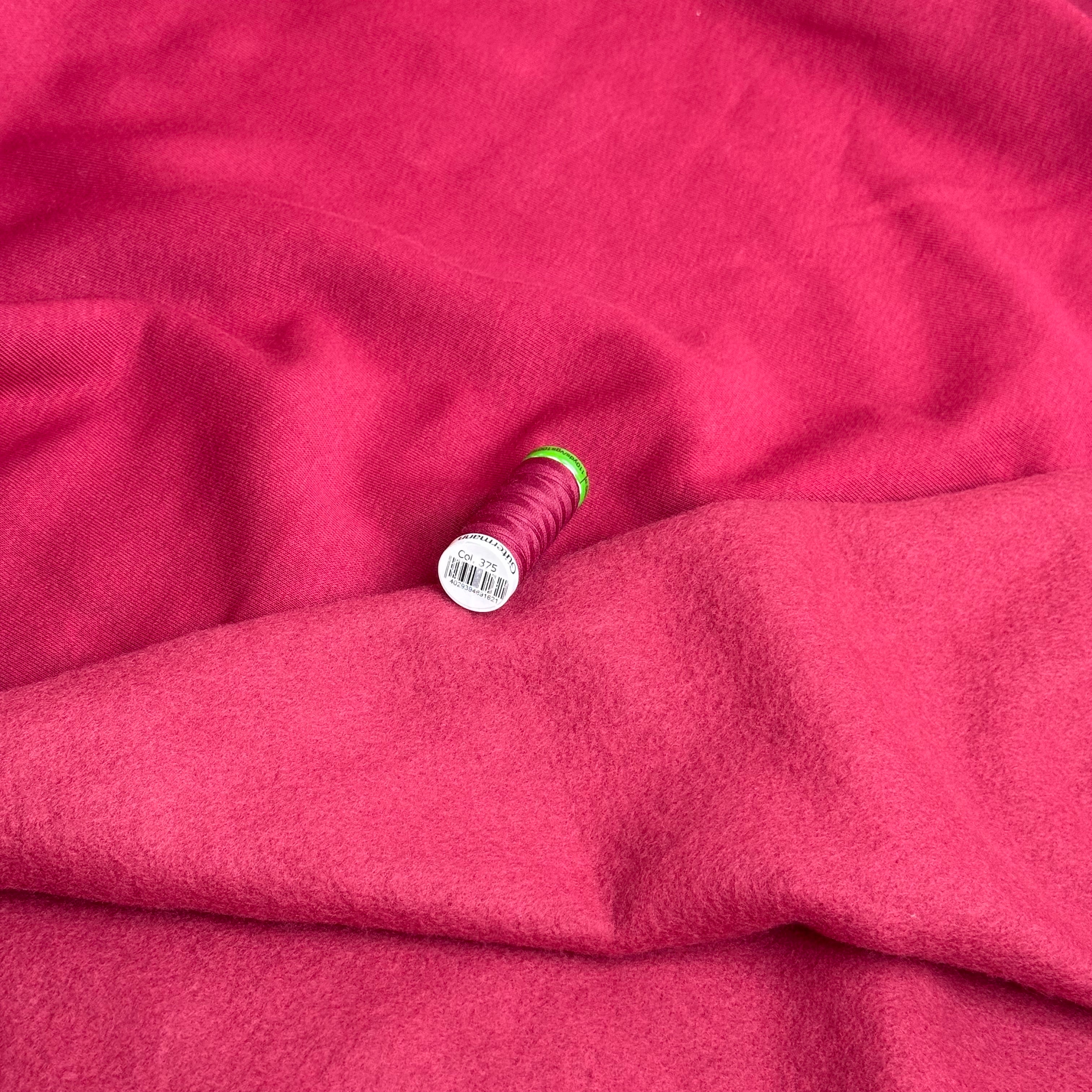 Fleecy Sweat-shirting Fabric in Berry