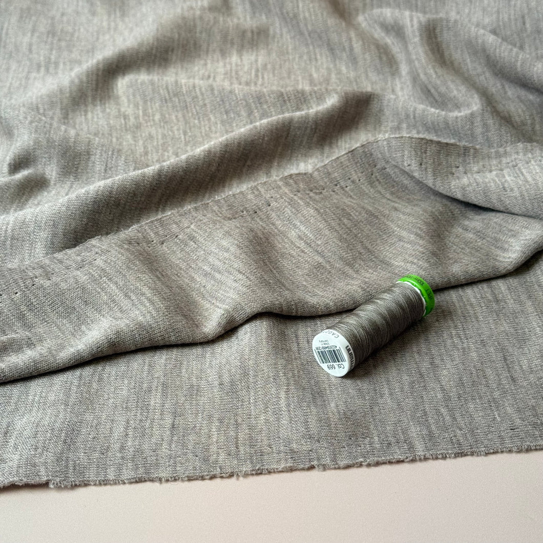 Pure Merino Wool Sweater Knit in Sand Melange