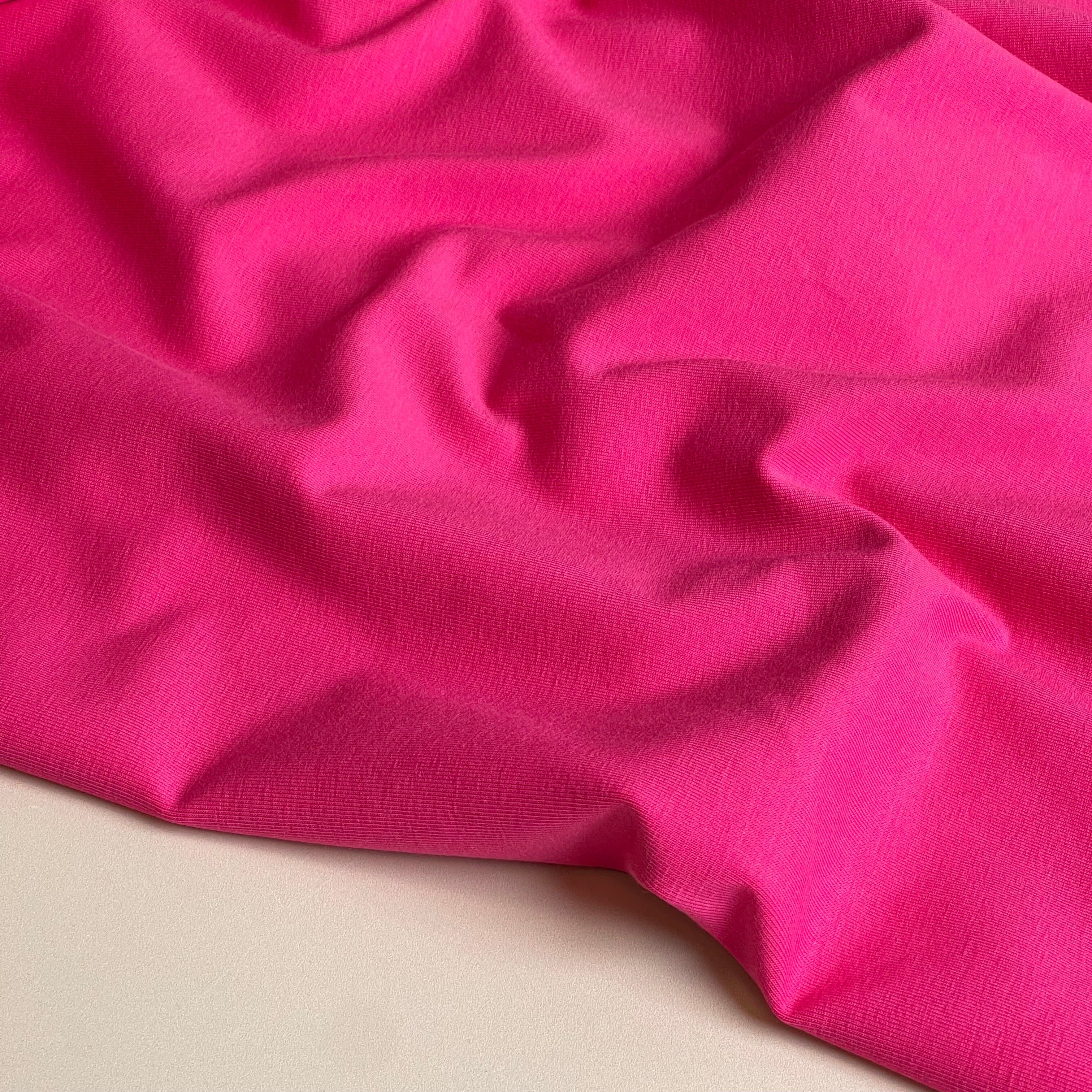 Essential Chic Fuchsia Plain Cotton Jersey Fabric