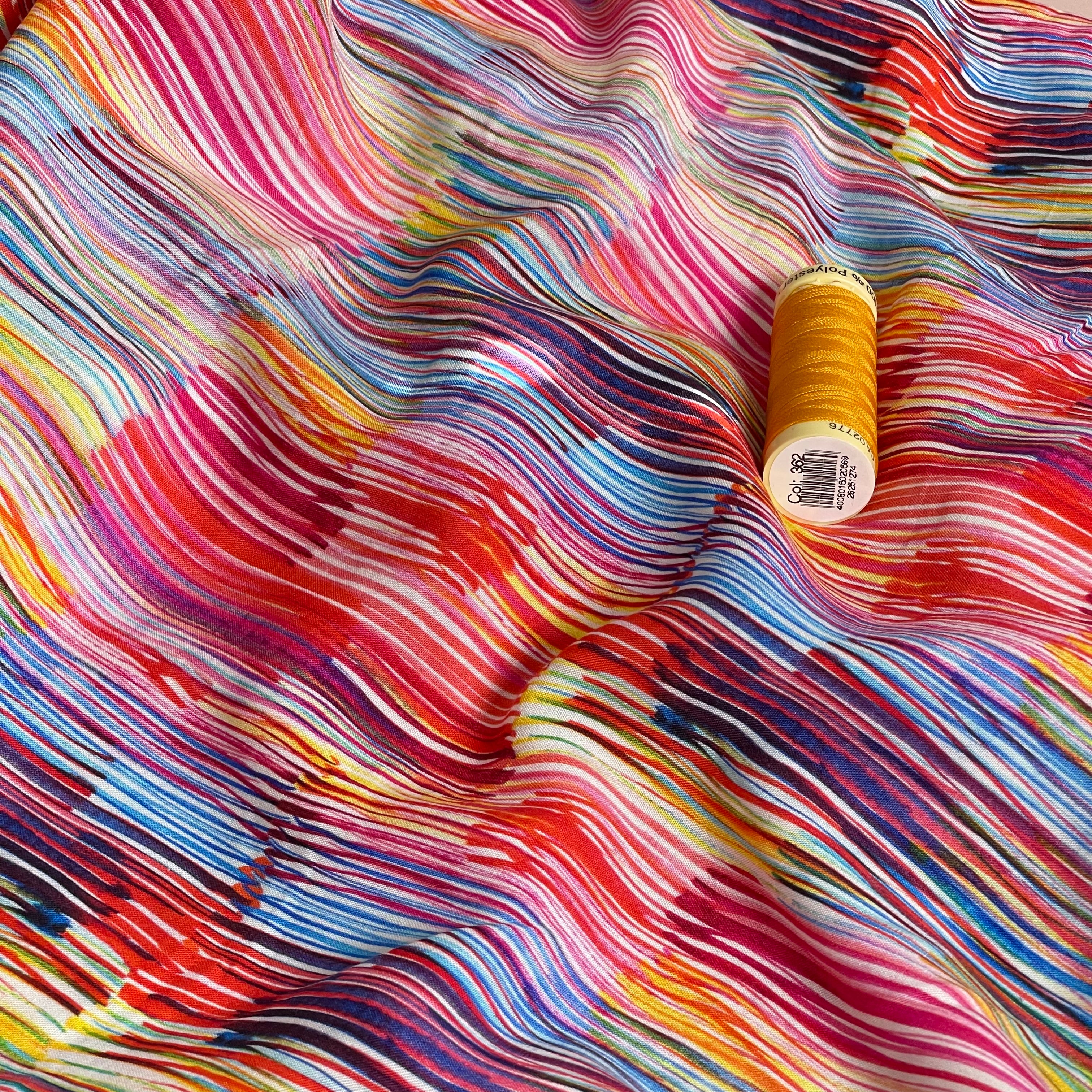 Hazy Strokes Viscose Poplin Fabric