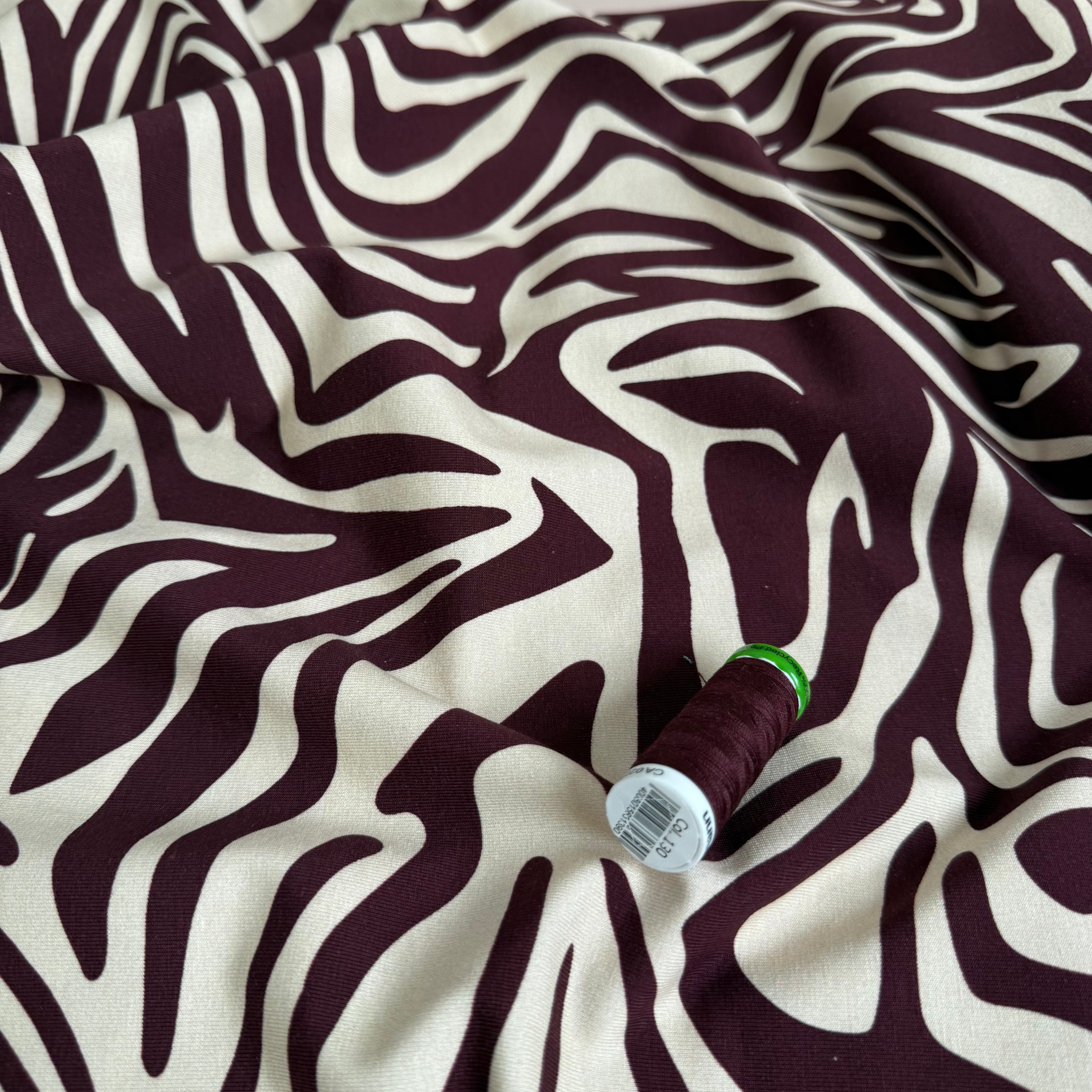 Danish Design - Zebra Bordeaux Cotton Jersey