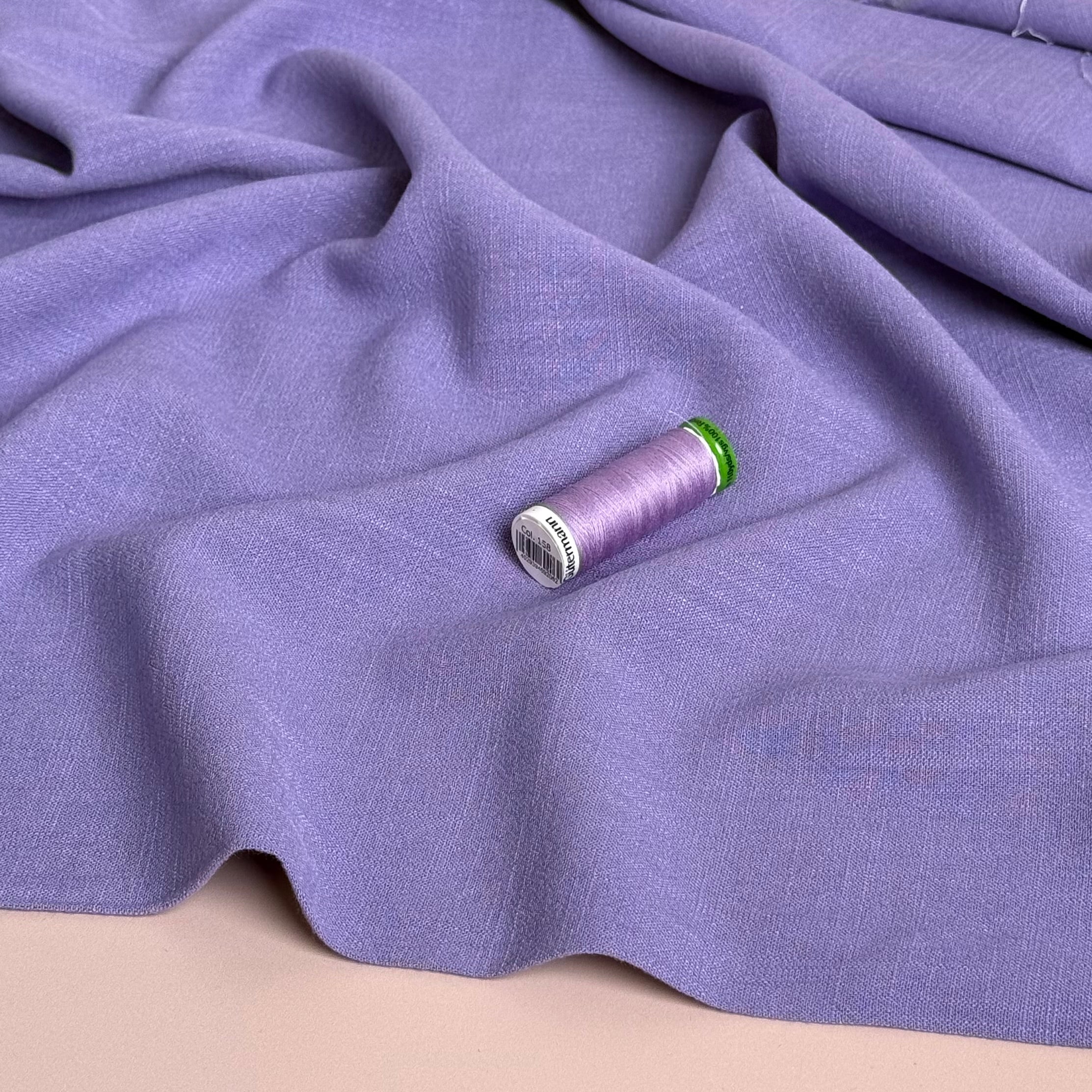 Flow Lilac Viscose Linen Blend Dress Fabric