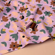 Flower Field Lilac GOTS Organic Natural Cotton Poplin