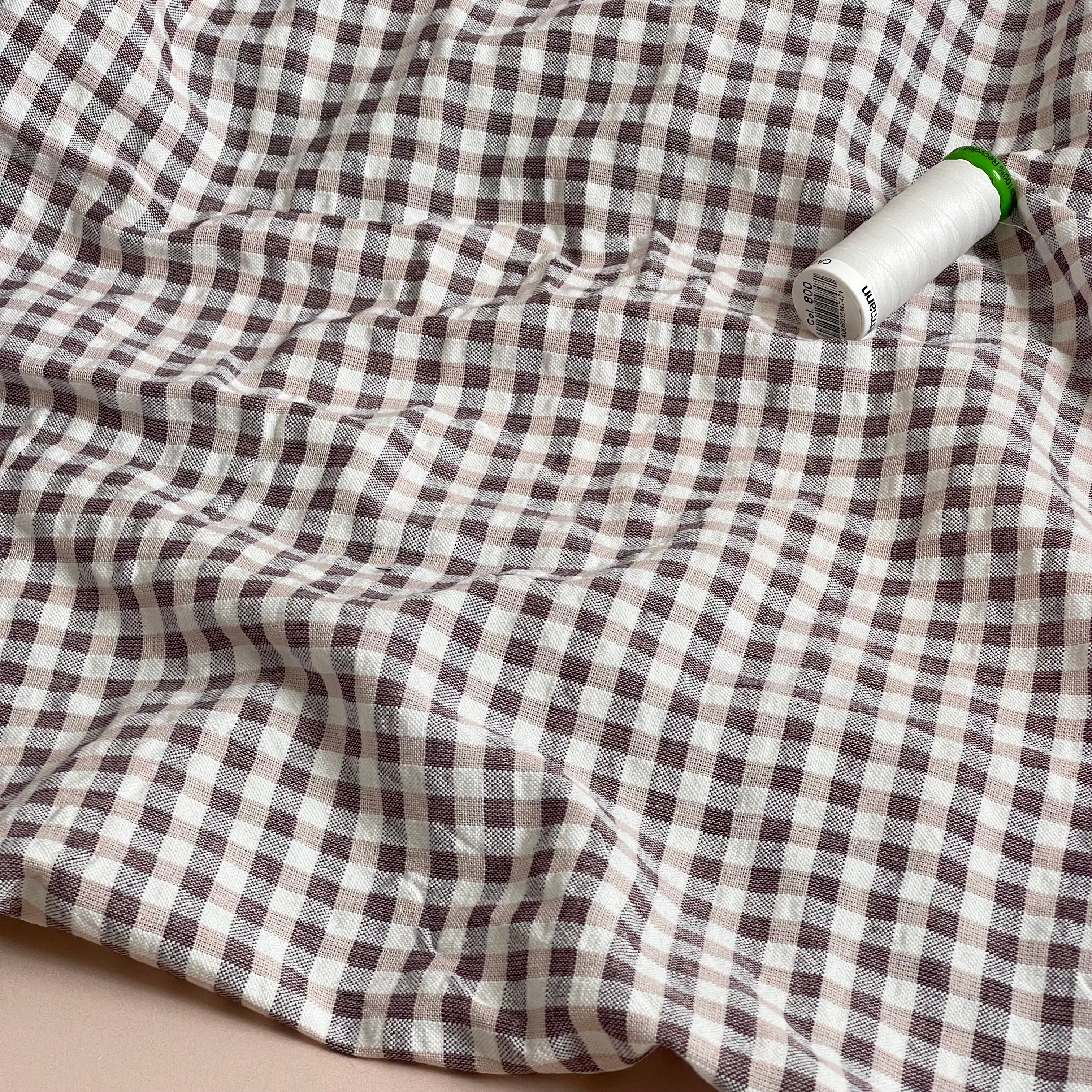 Ex-Designer Deadstock - Parma Violet Yarn Dyed Cotton Gingham Fabric
