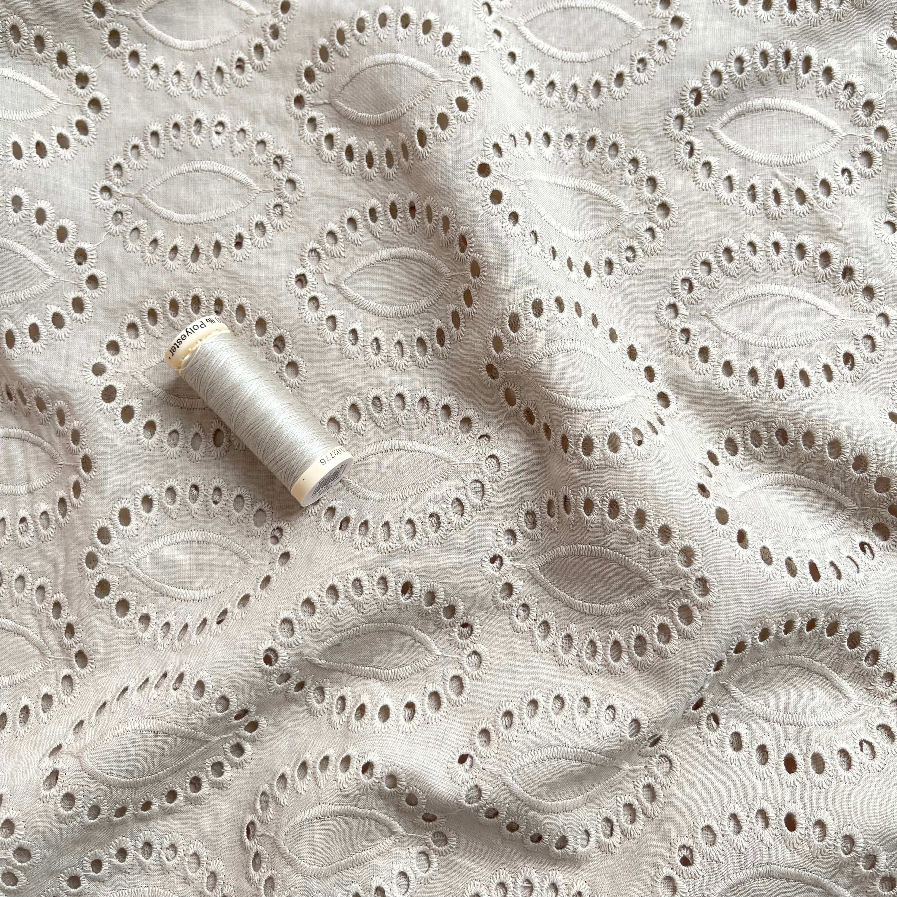 Sweet Sand Cotton Broderie Anglaise Fabric