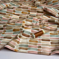 Brown Tiles Soft Cotton Sweat-shirting Fabric