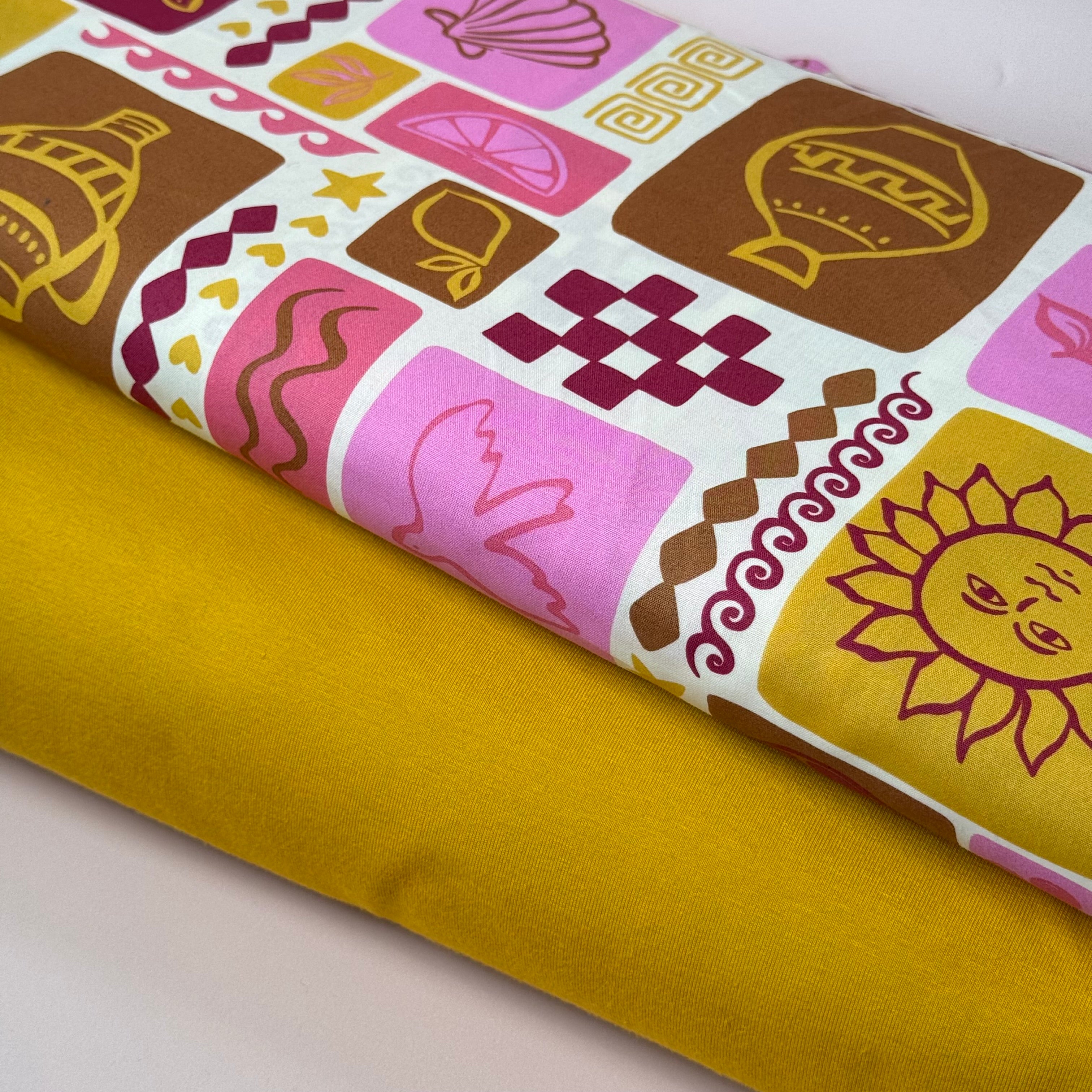 Essential Chic Yellow Ochre Plain Cotton Jersey Fabric