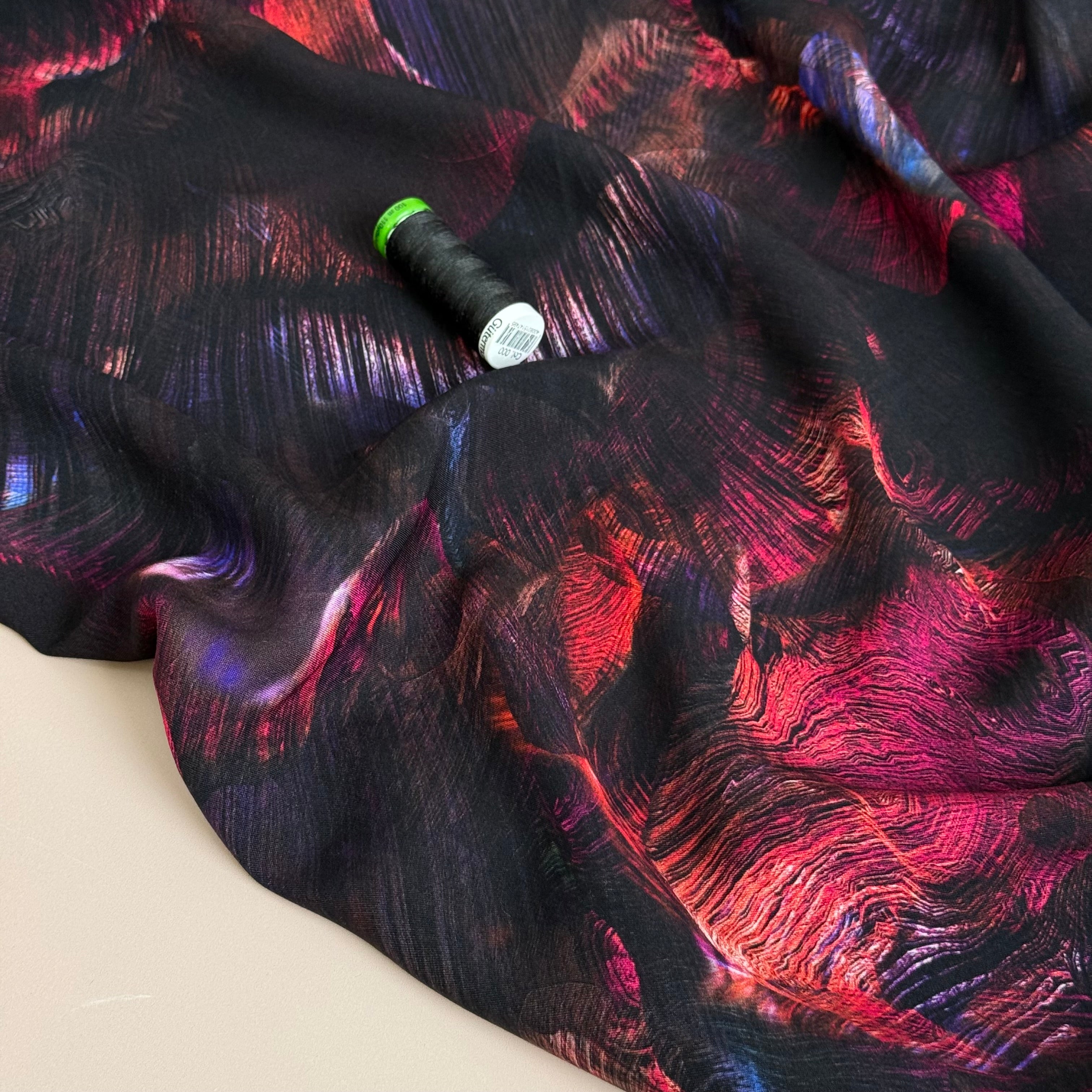 Midnight Swirls Viscose Twill with LENZING™ ECOVERO™ fibres