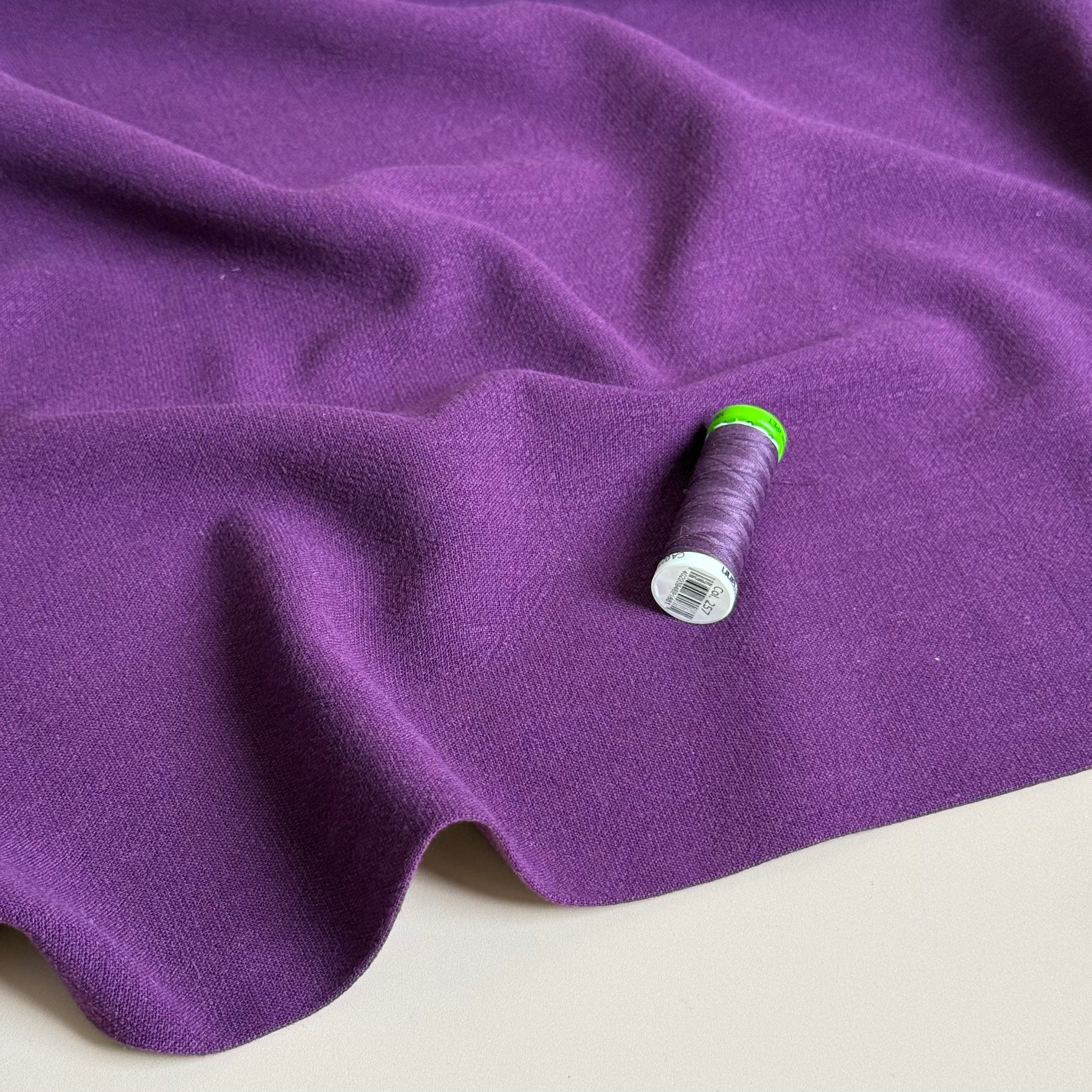 Flow Purple Viscose Linen Blend Dress Fabric