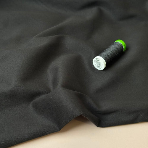 Peach Touch Cotton Gabardine with Stretch in Black
