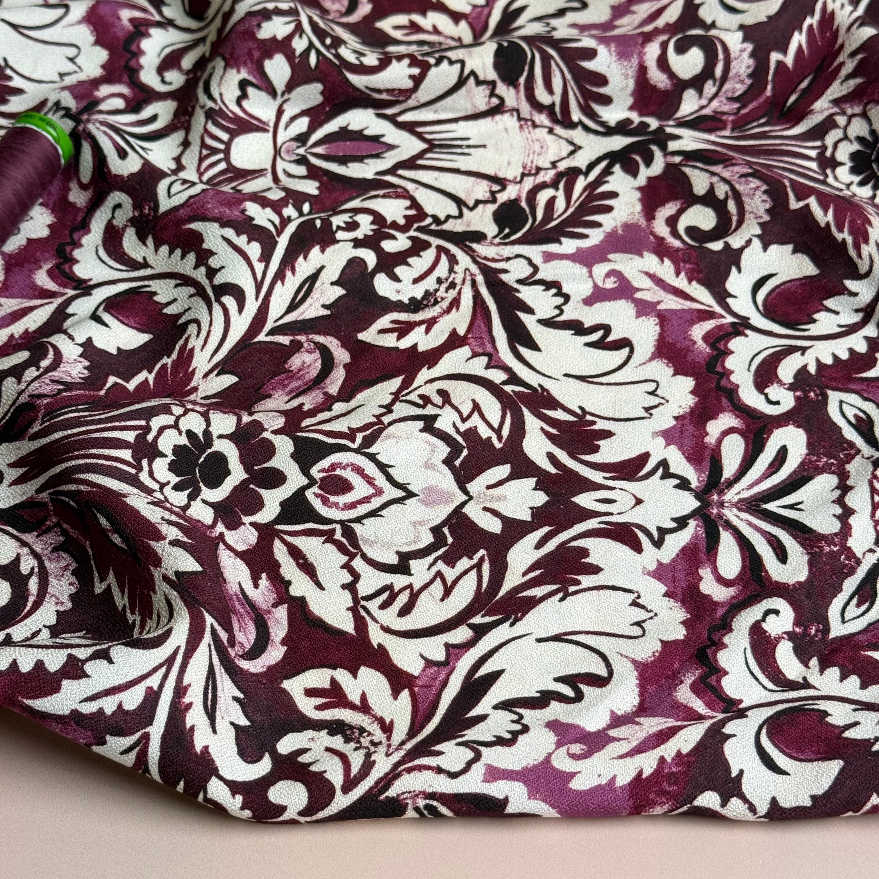 Plum Ornaments Soft Viscose Crepe