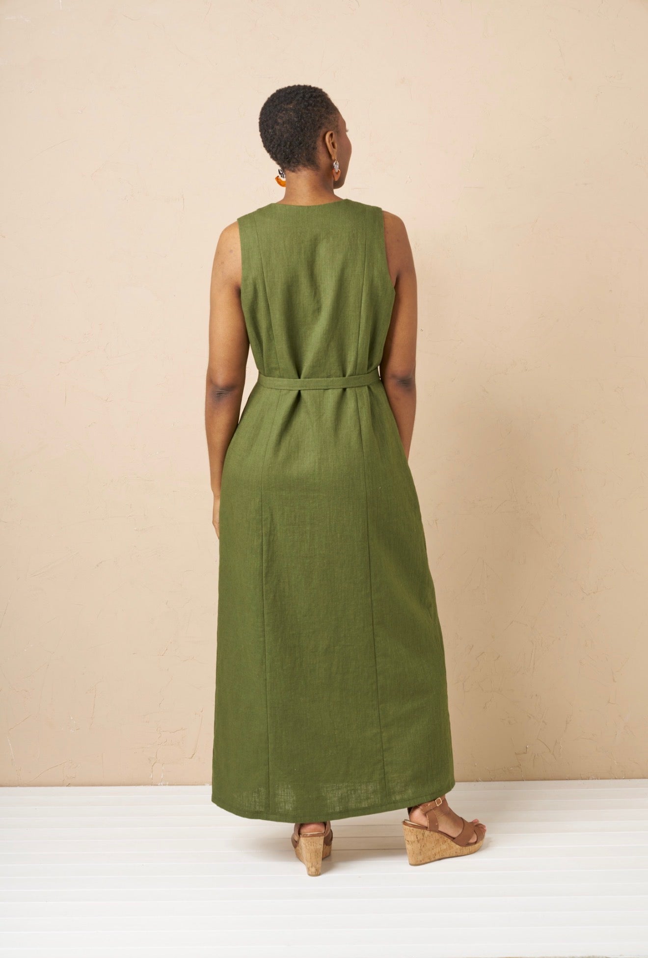 Breeze Olive Green - Enzyme Washed Linen Cotton Fabric