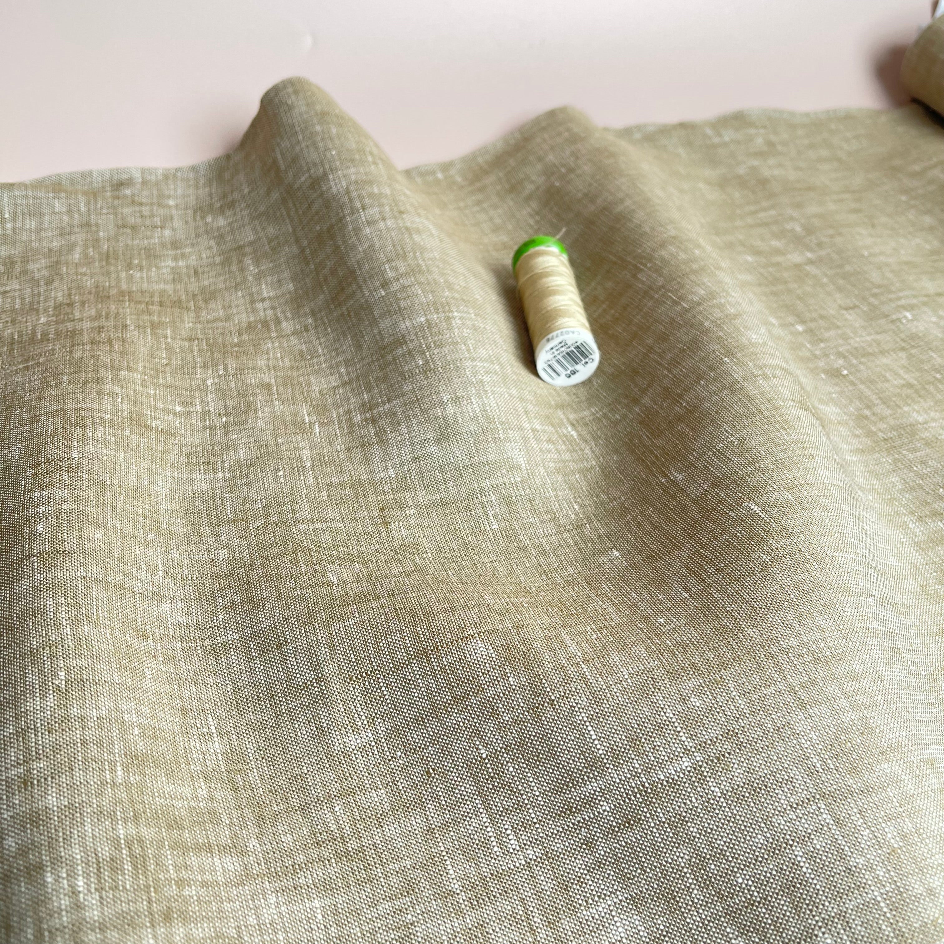 Yarn Dyed Pure Linen Fabric in Sand