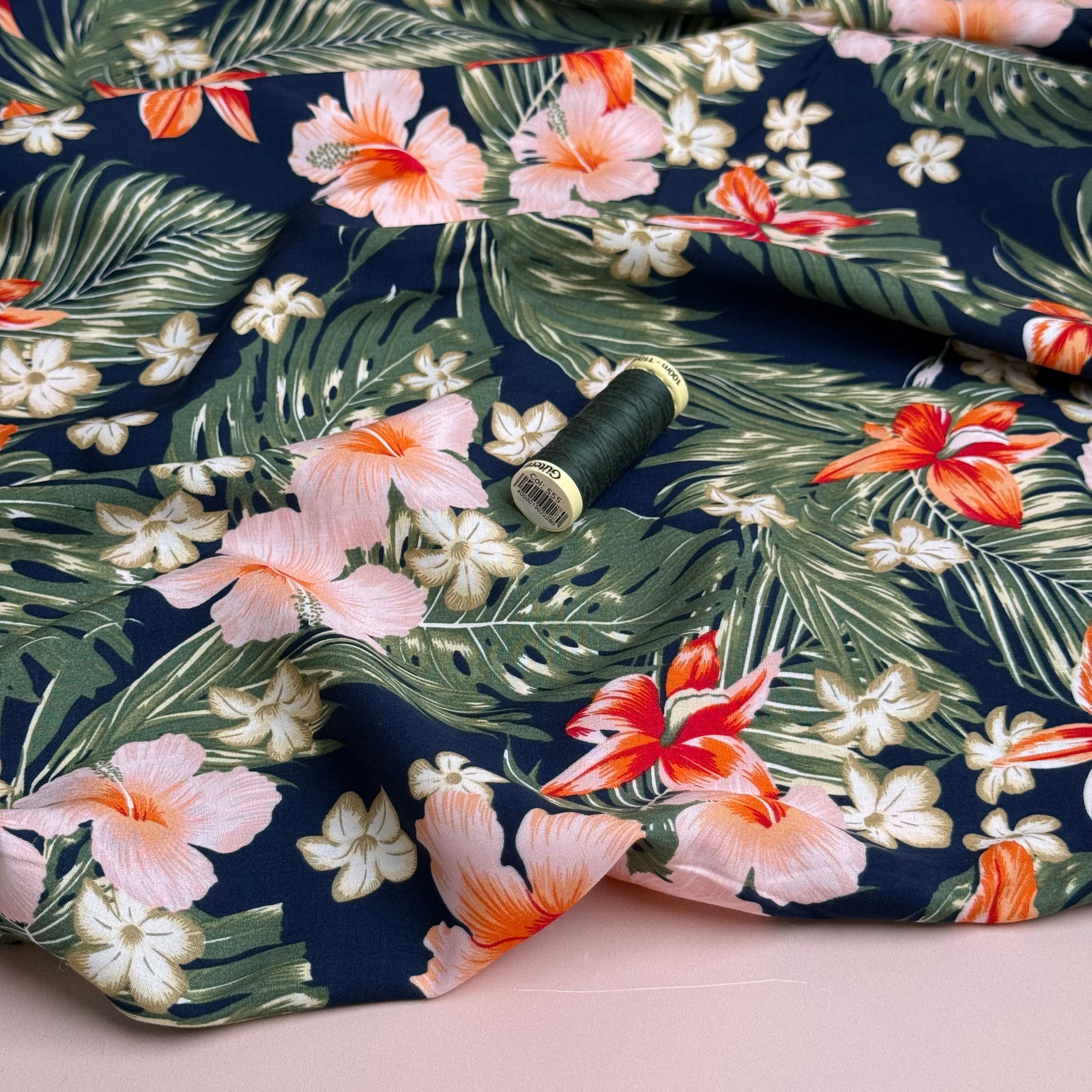 Deadstock - Tropical Flowers Viscose Fabric