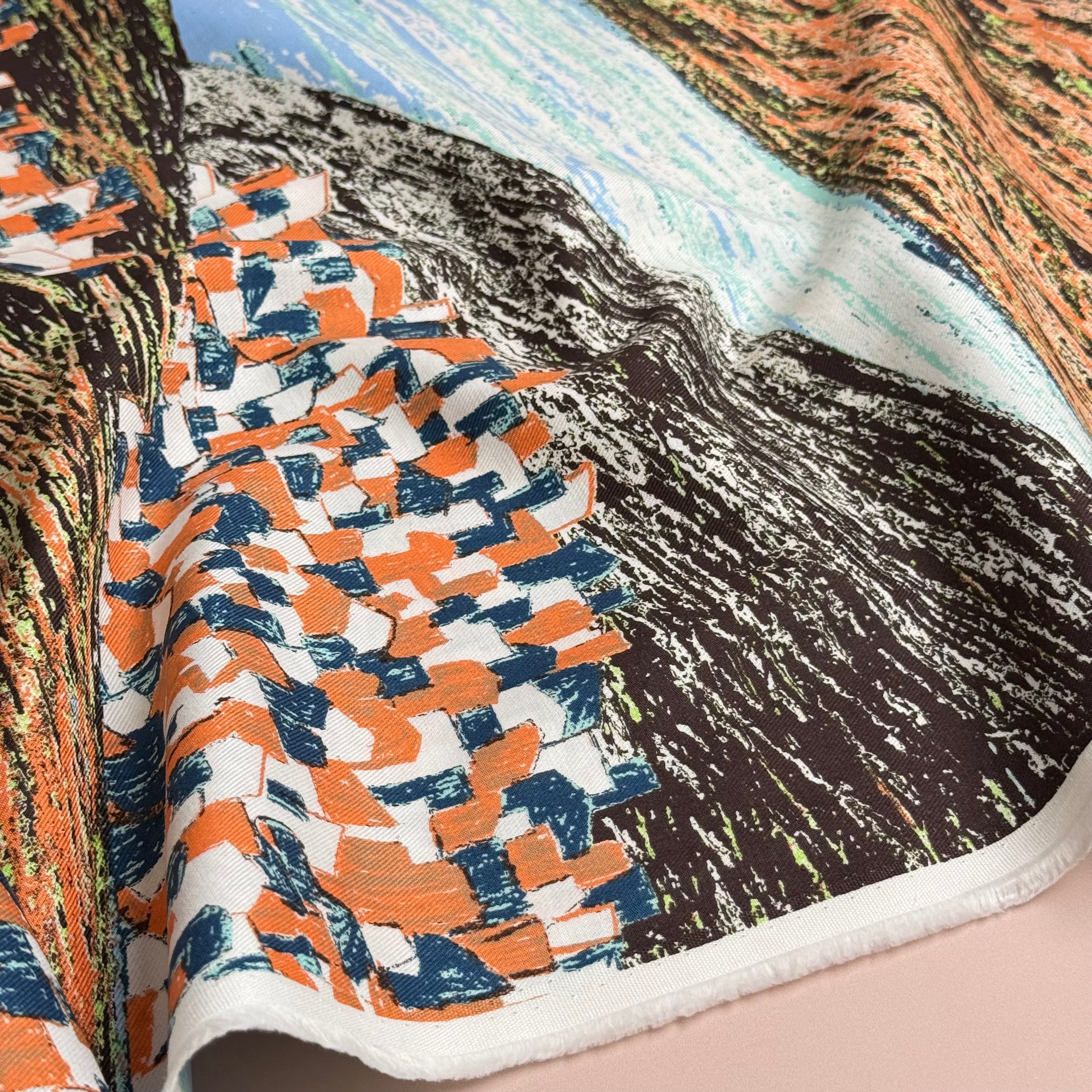 Keshiki - Lake & City Cotton Viyella Brown & Light Blue