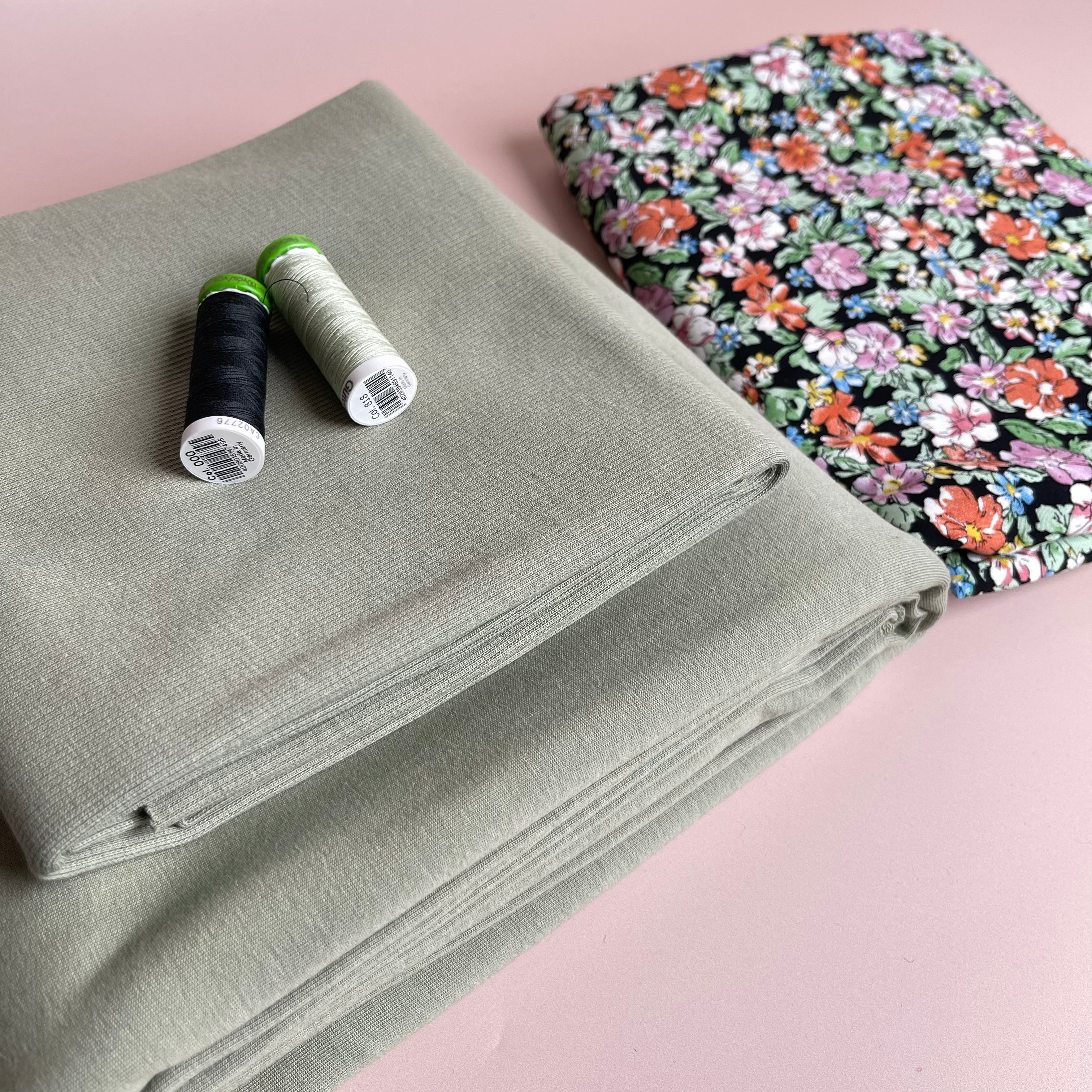 Make an Outfit Colour Bundle - Zinna Viscose & Seagrass Green French Terry