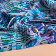 Shadow Leaves Viscose Sateen Fabric