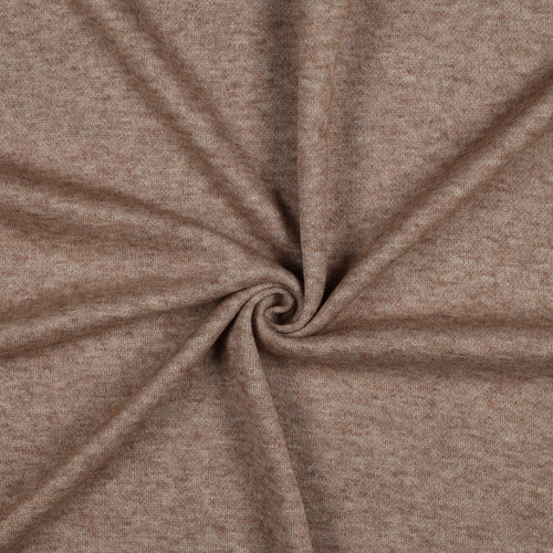 Snug Viscose Blend Sweater Knit in Cinnamon Brown Melange